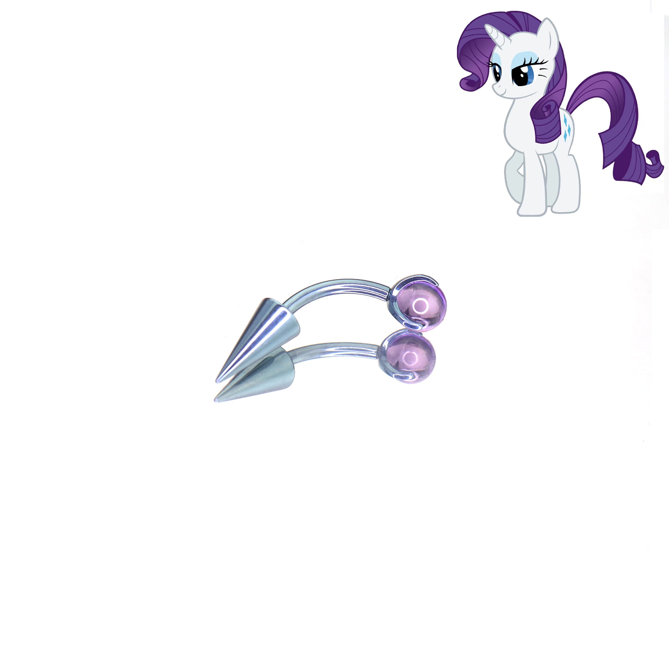 MLP Titanium Inner Thread Zirconia Stud - Eyebrow & Rook & Ear