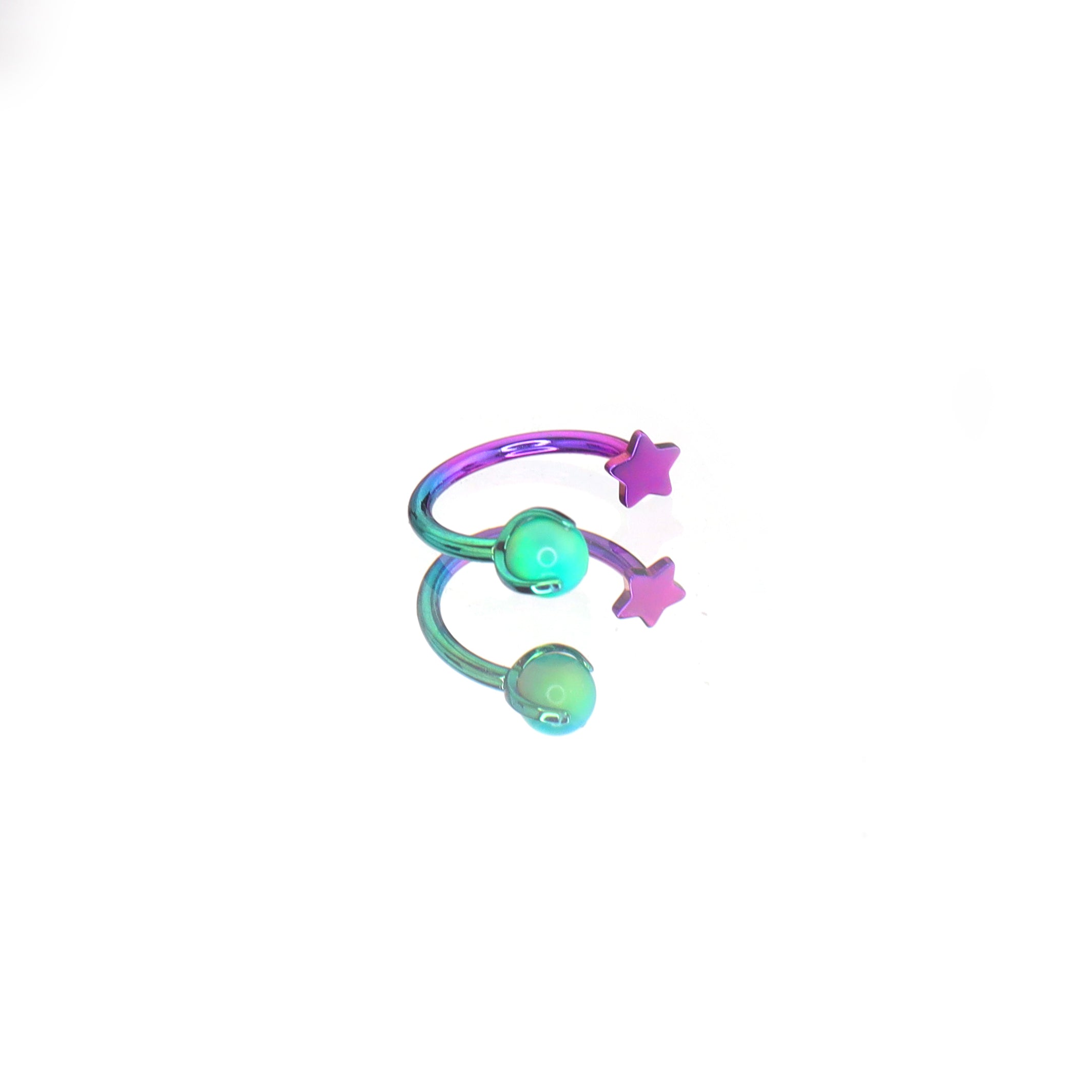 MLP Titanium Internally Threaded Zirconia Ring - Horseshoe, Cartilage, Earring & Labret