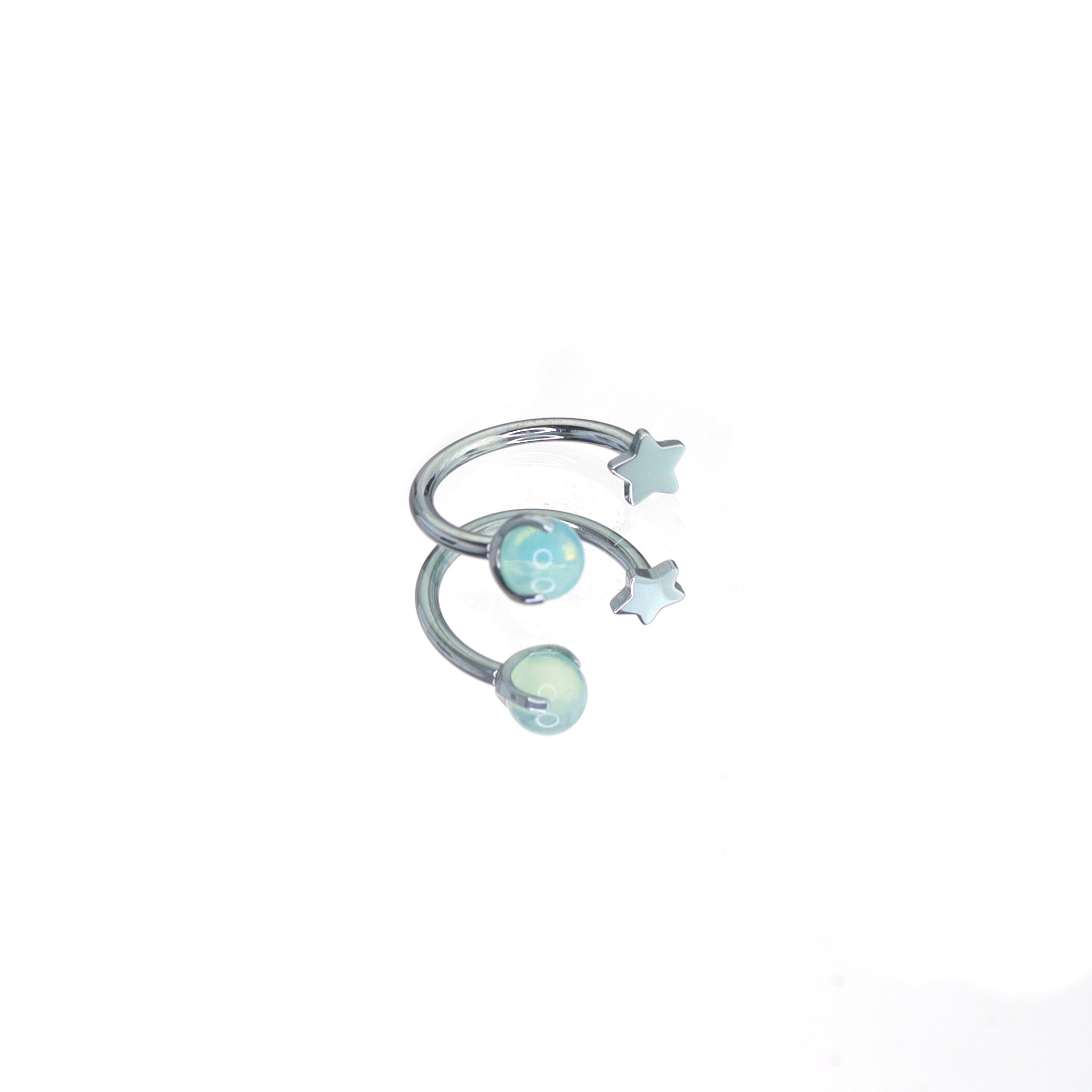 MLP Titanium Internally Threaded Zirconia Ring - Horseshoe, Cartilage, Earring & Labret