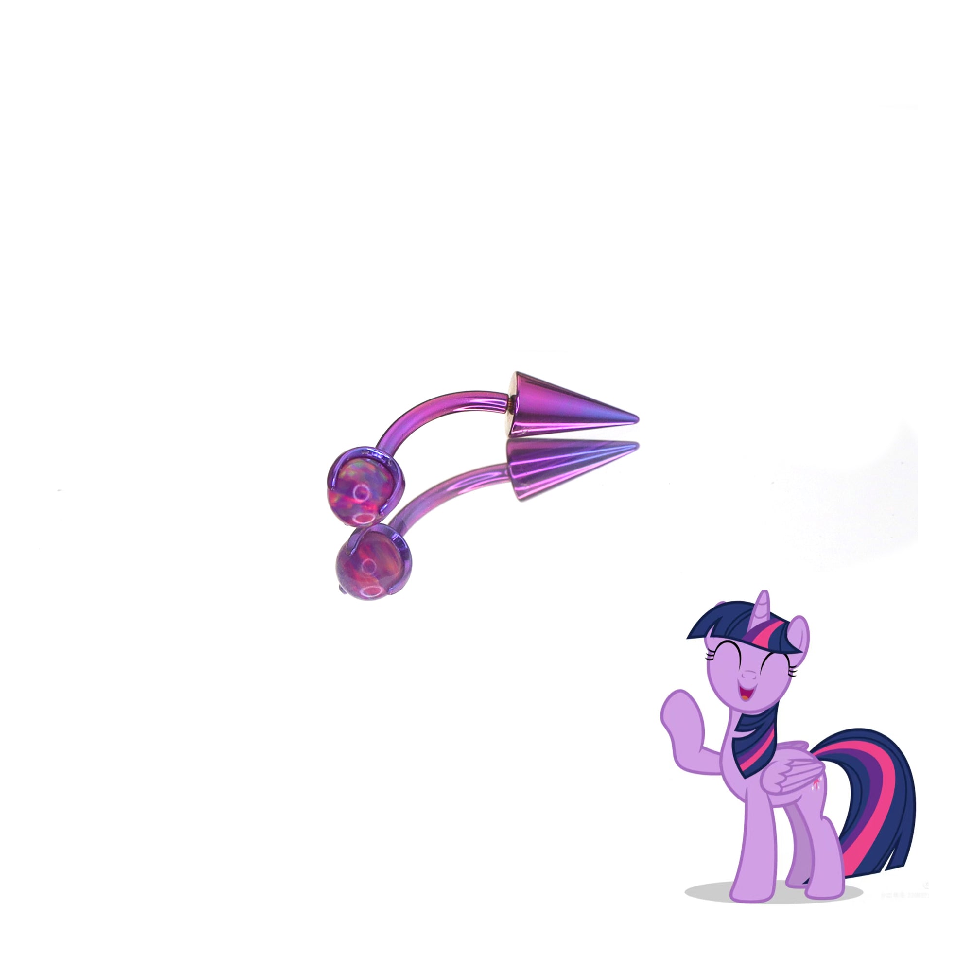 MLP Titanium Inner Thread Zirconia Stud - Eyebrow & Rook & Ear