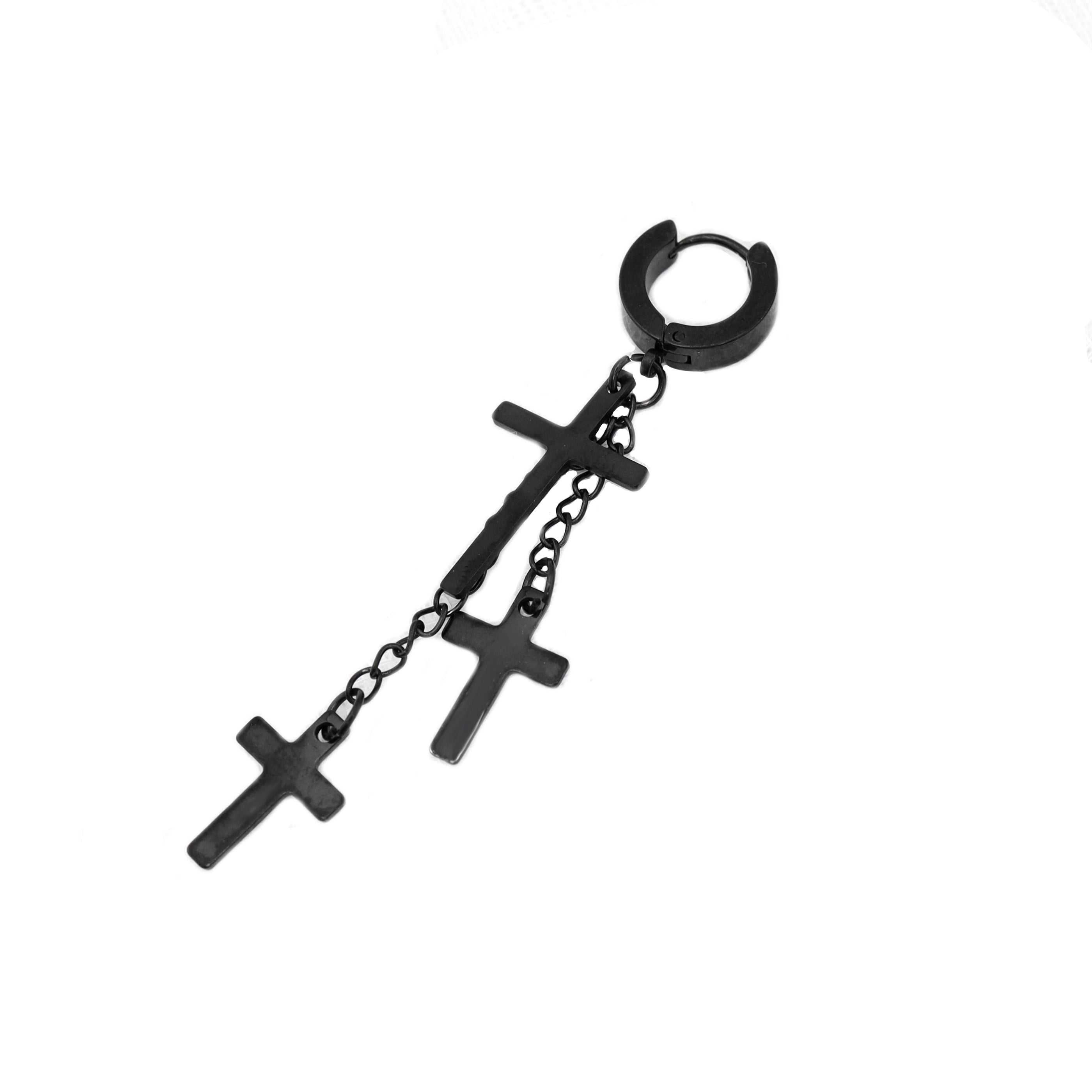 Cross Drop Chain stainless steel Earring ph1