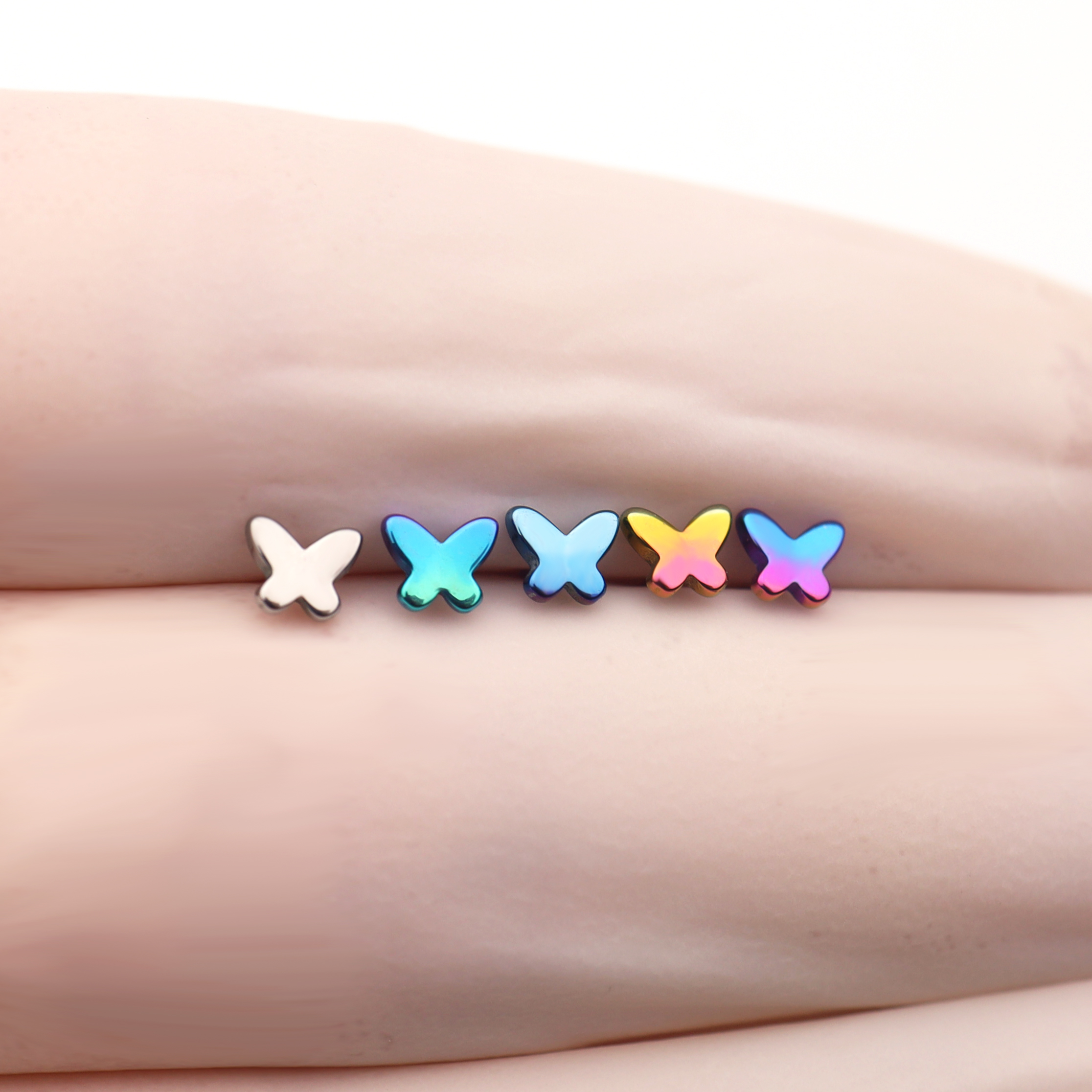 Butterfly Titanium Threadless Pin