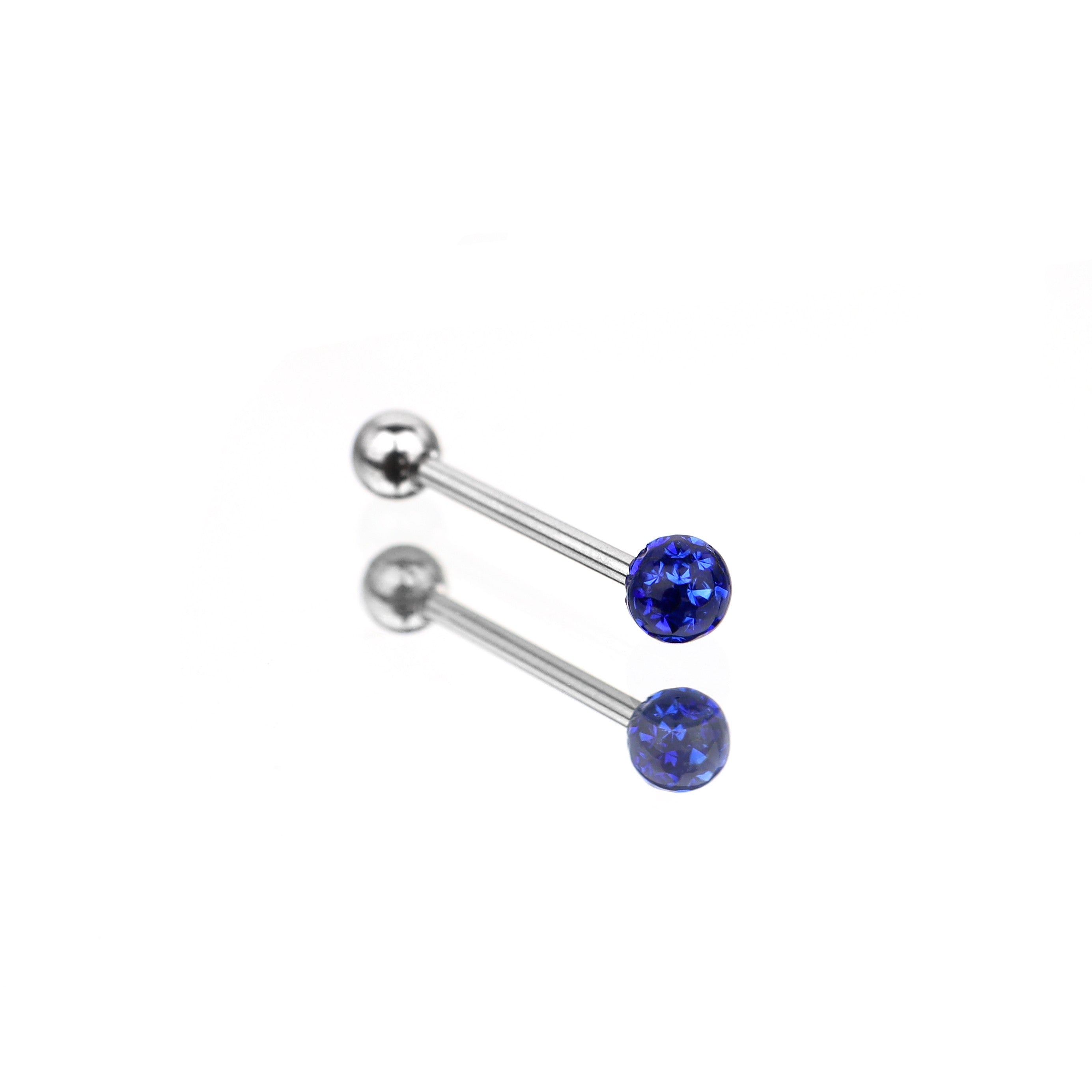 Full CZ Stainless Steel barbell studs