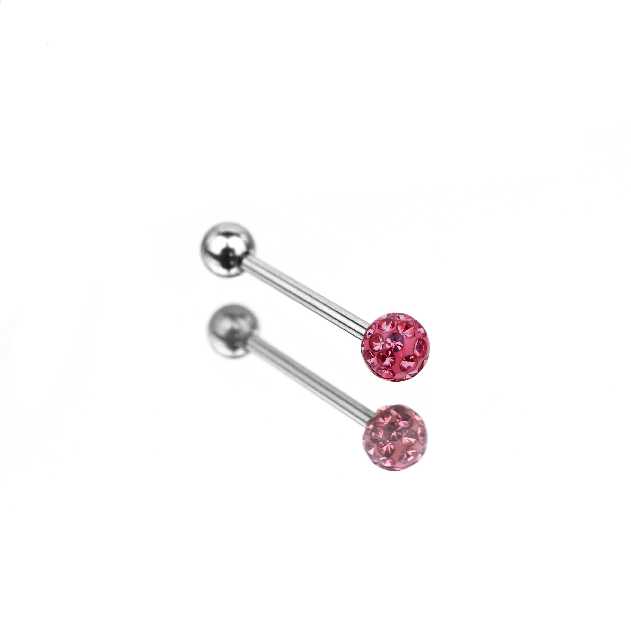 Full CZ Stainless Steel barbell studs