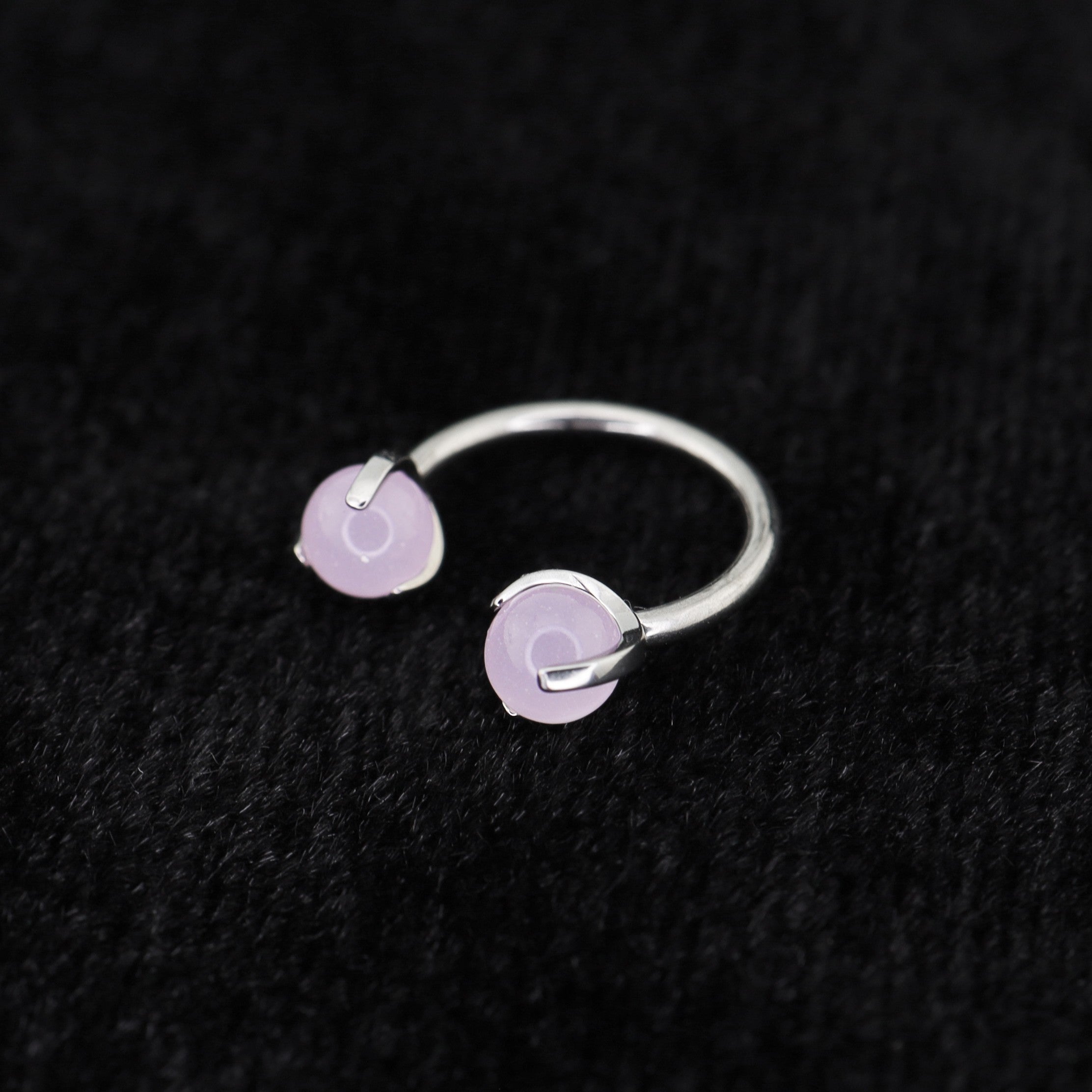 16G Pastel CZ Titanium Horseshoe Ring