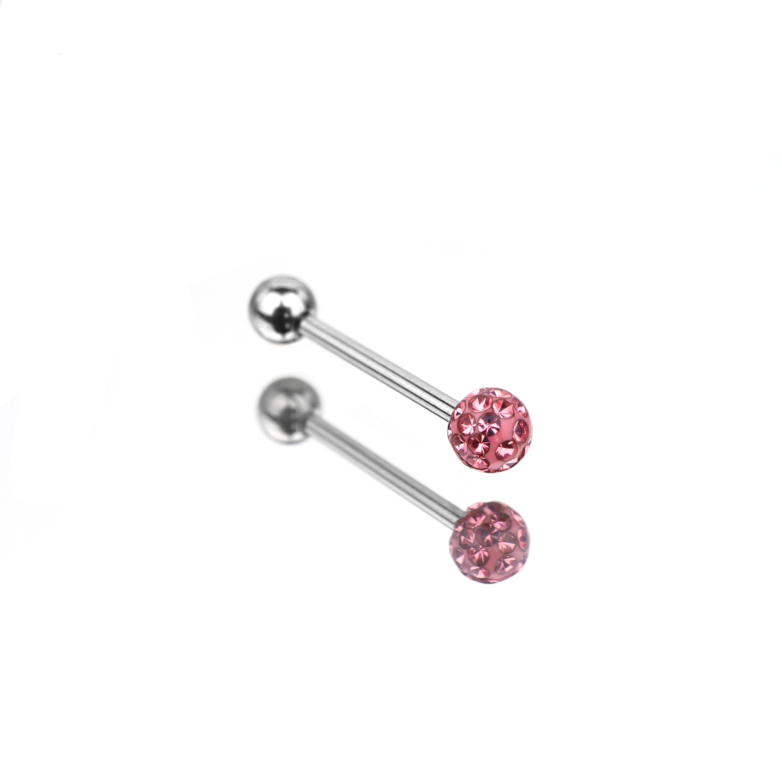 Full CZ Stainless Steel barbell studs