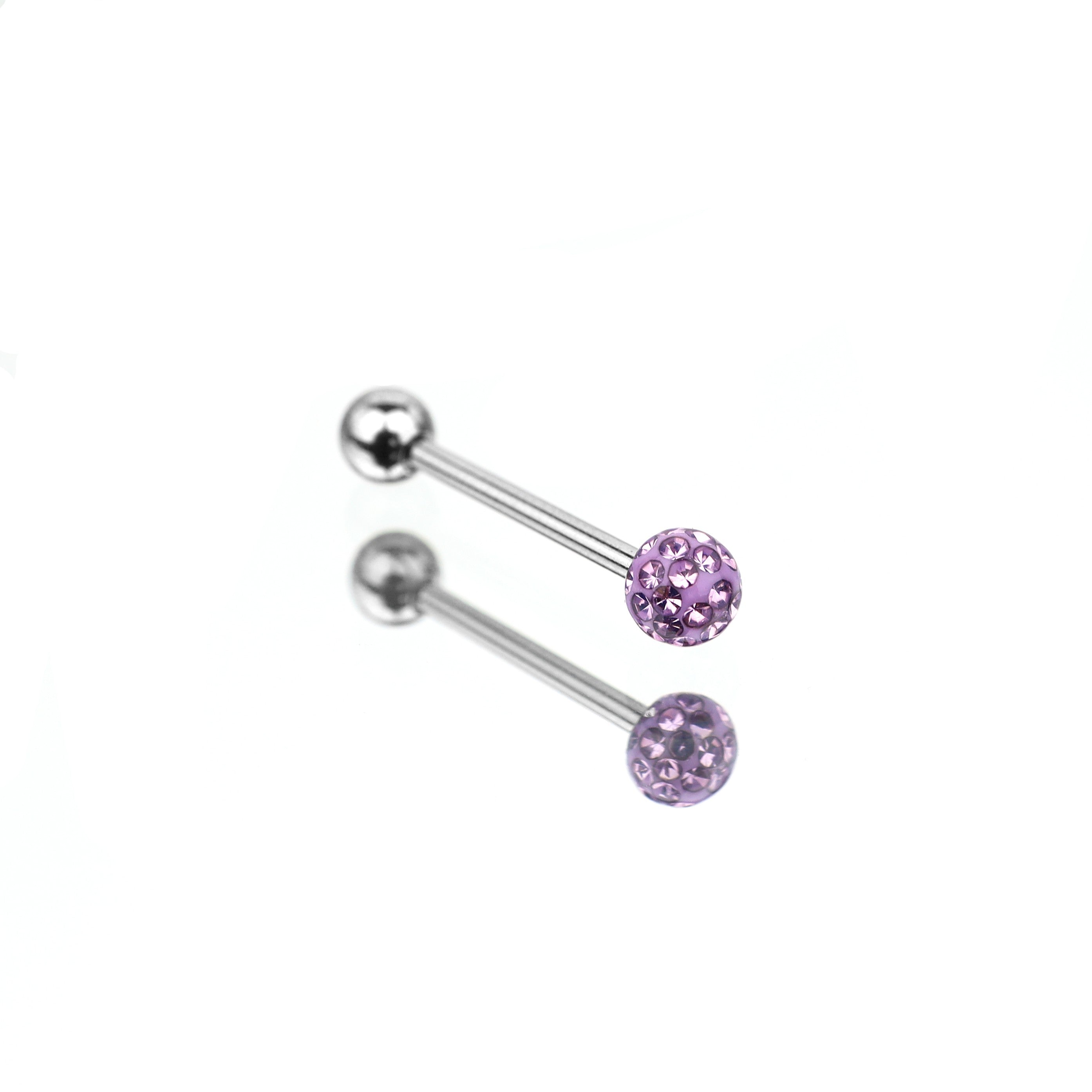 Full CZ Stainless Steel barbell studs