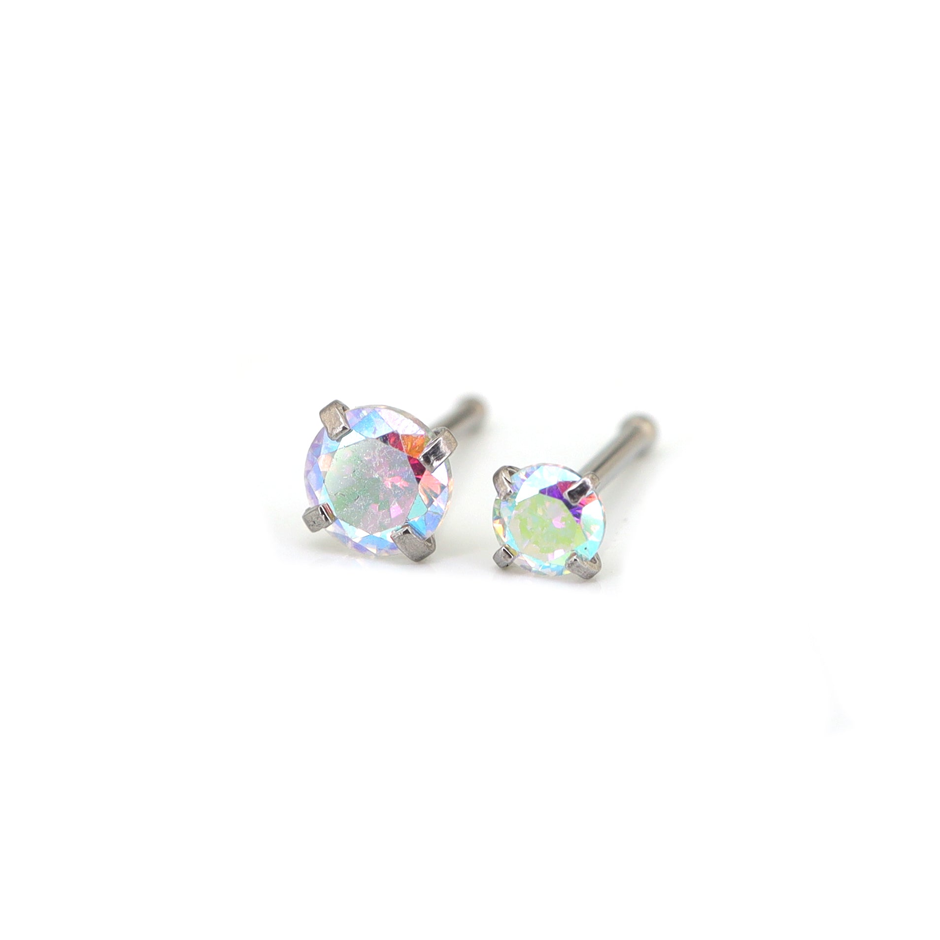 4/8PCS 20G CZ Nostril Stud Pin Set
