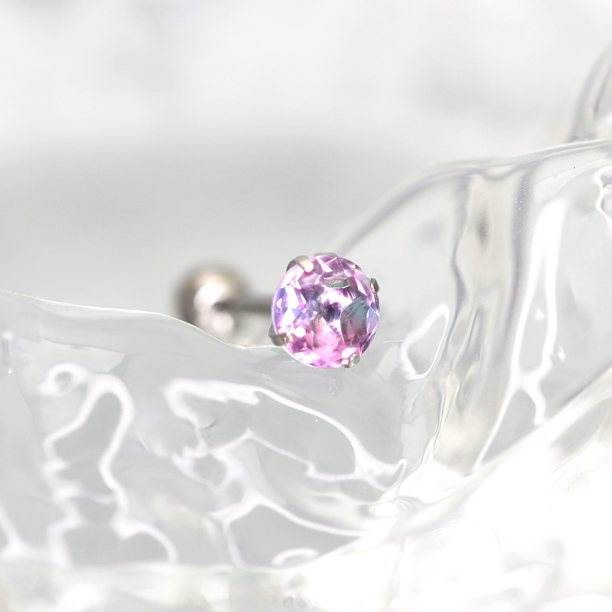 Gradient Tourmaline CZ Titanium tongue stud