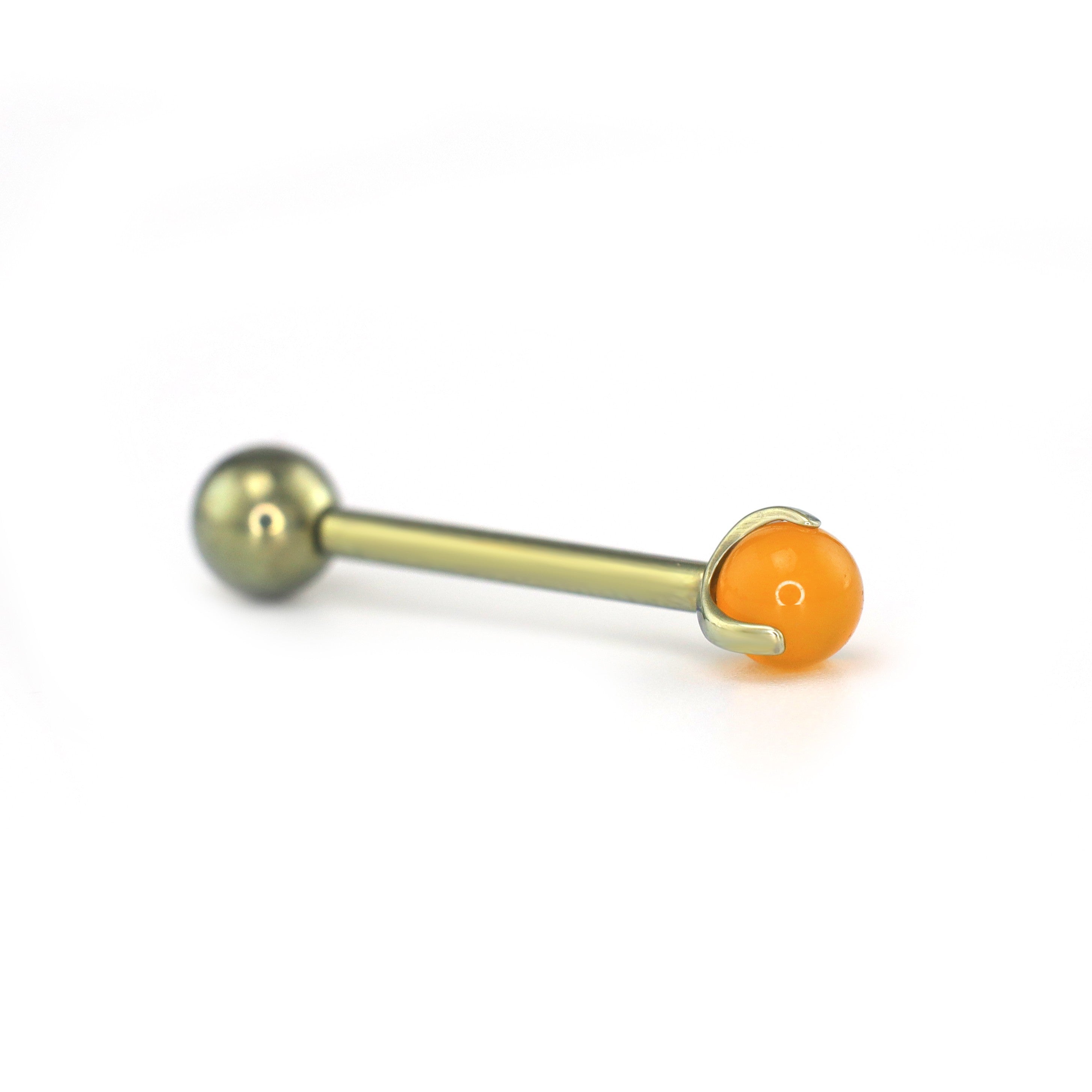 Agate Ball internally threaded Titanium barbell stud