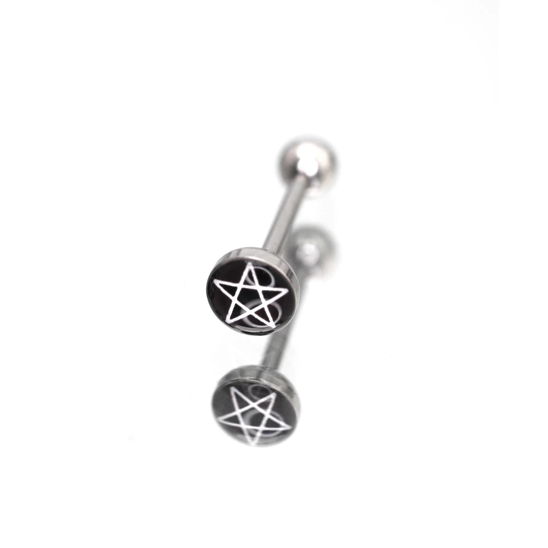 Resin Oil Slick Star tongue stud