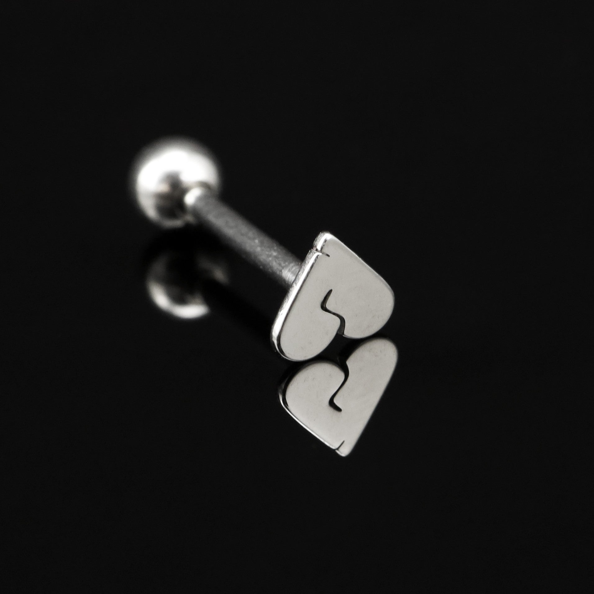 Broken Heart stainless steel Tongue Stud