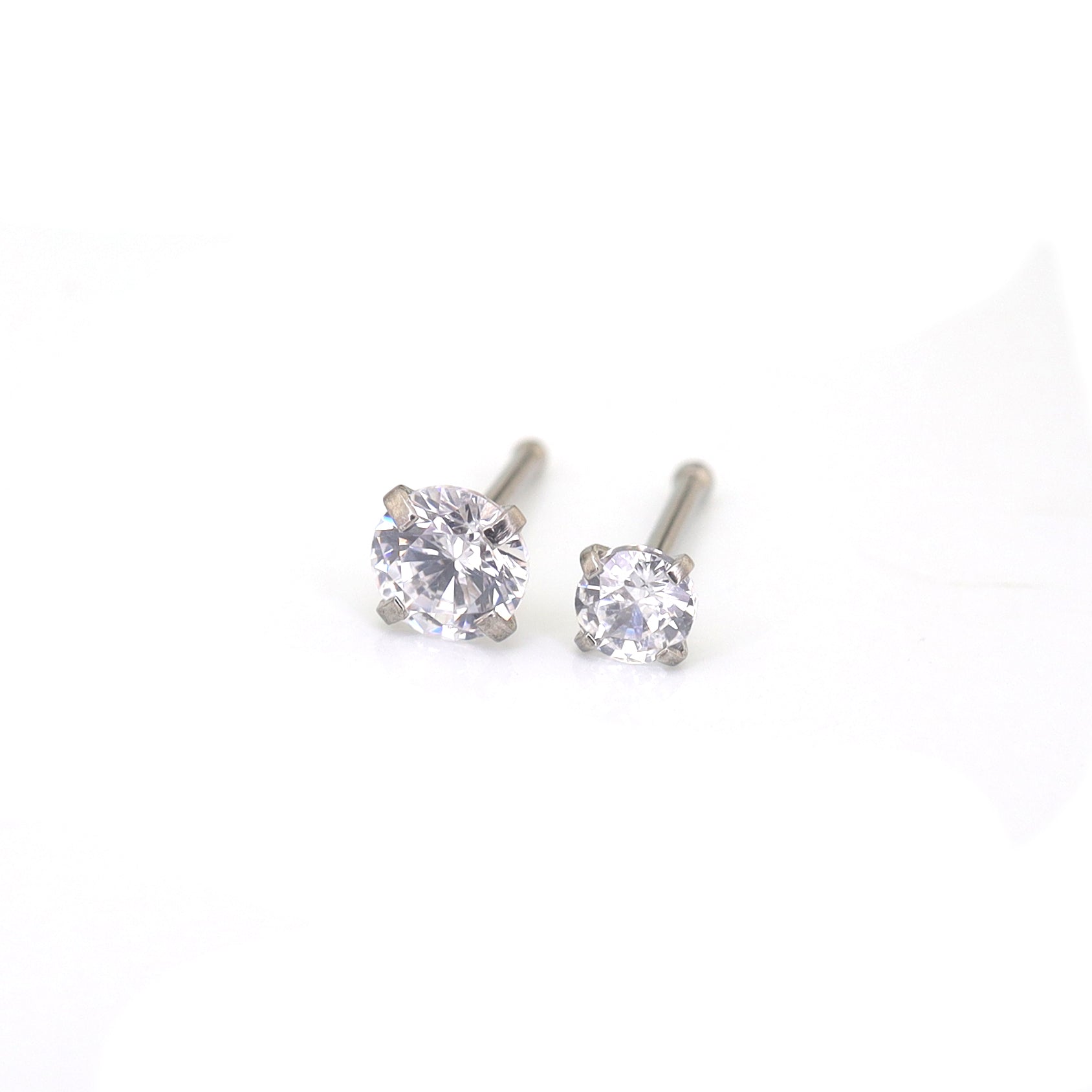 4/8PCS 20G CZ Nostril Stud Pin Set