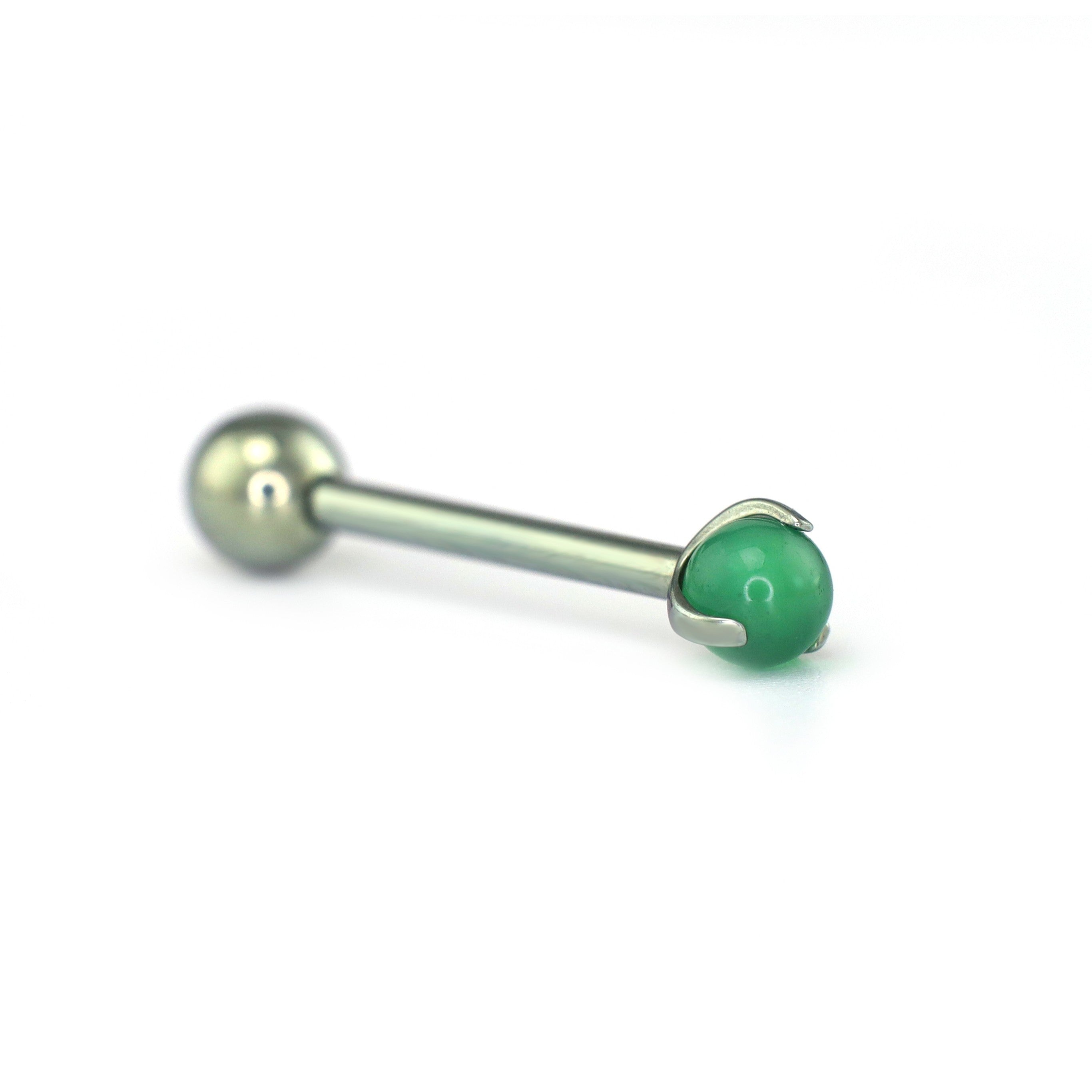 Agate Ball internally threaded Titanium barbell stud