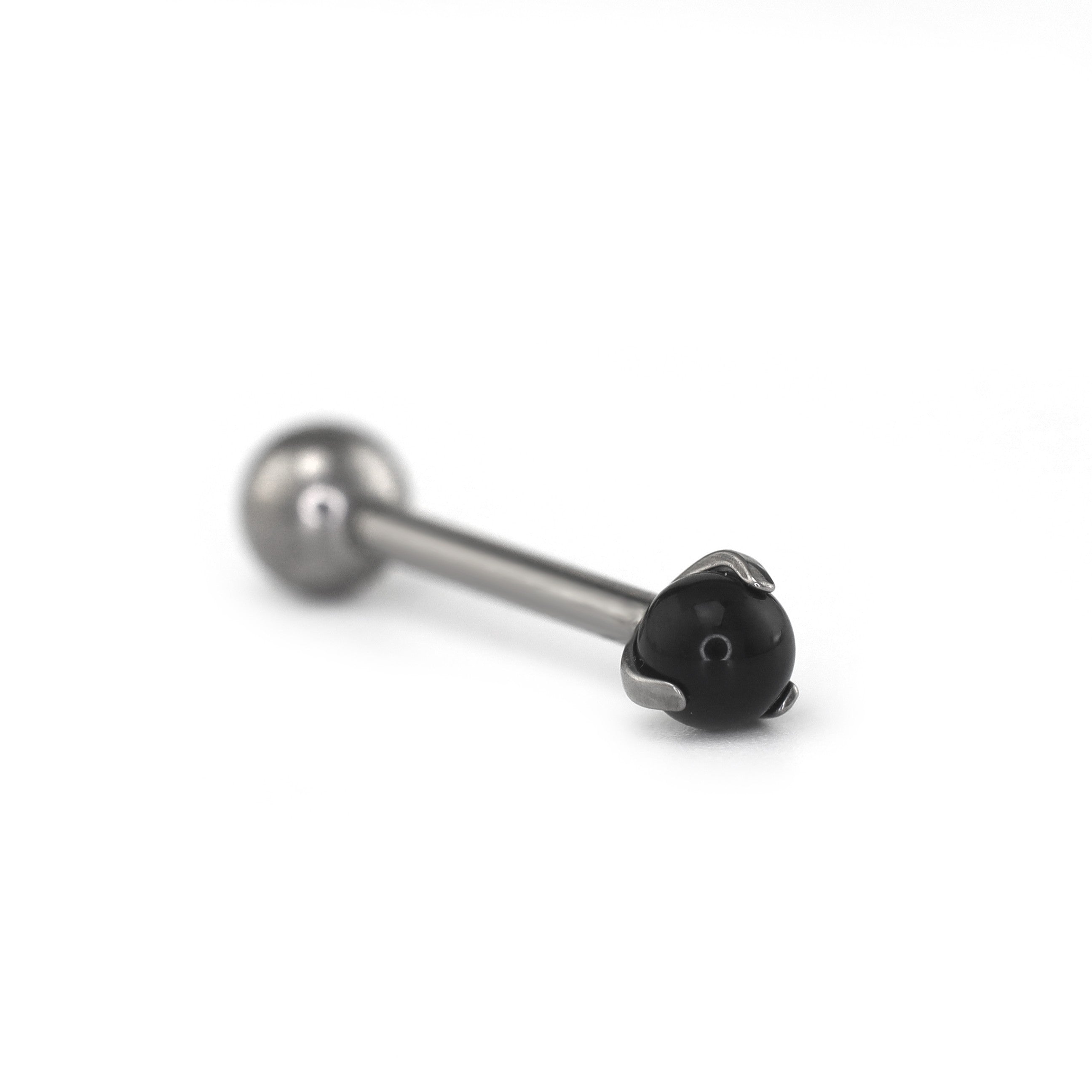 Agate Ball internally threaded Titanium barbell stud