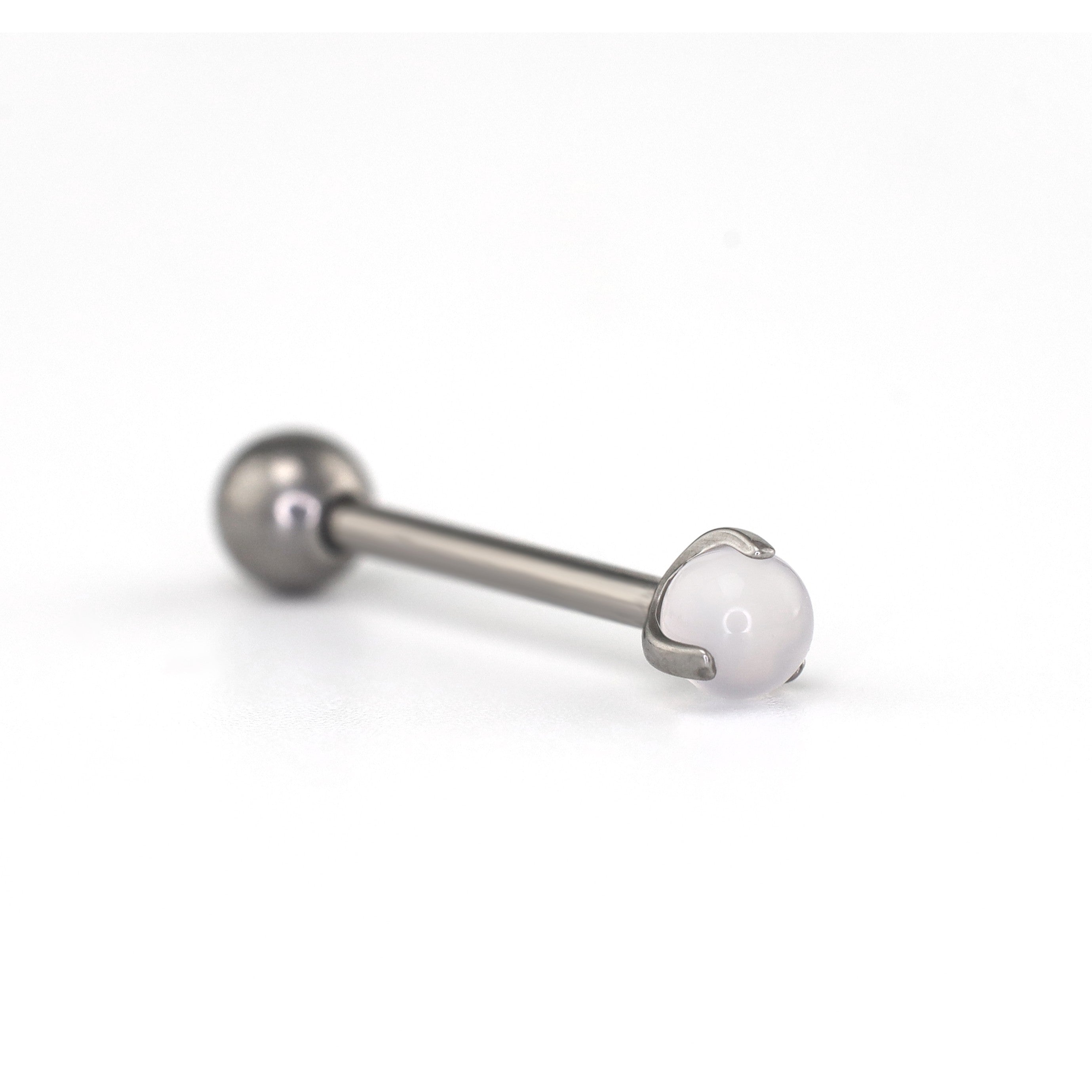 Agate Ball internally threaded Titanium barbell stud