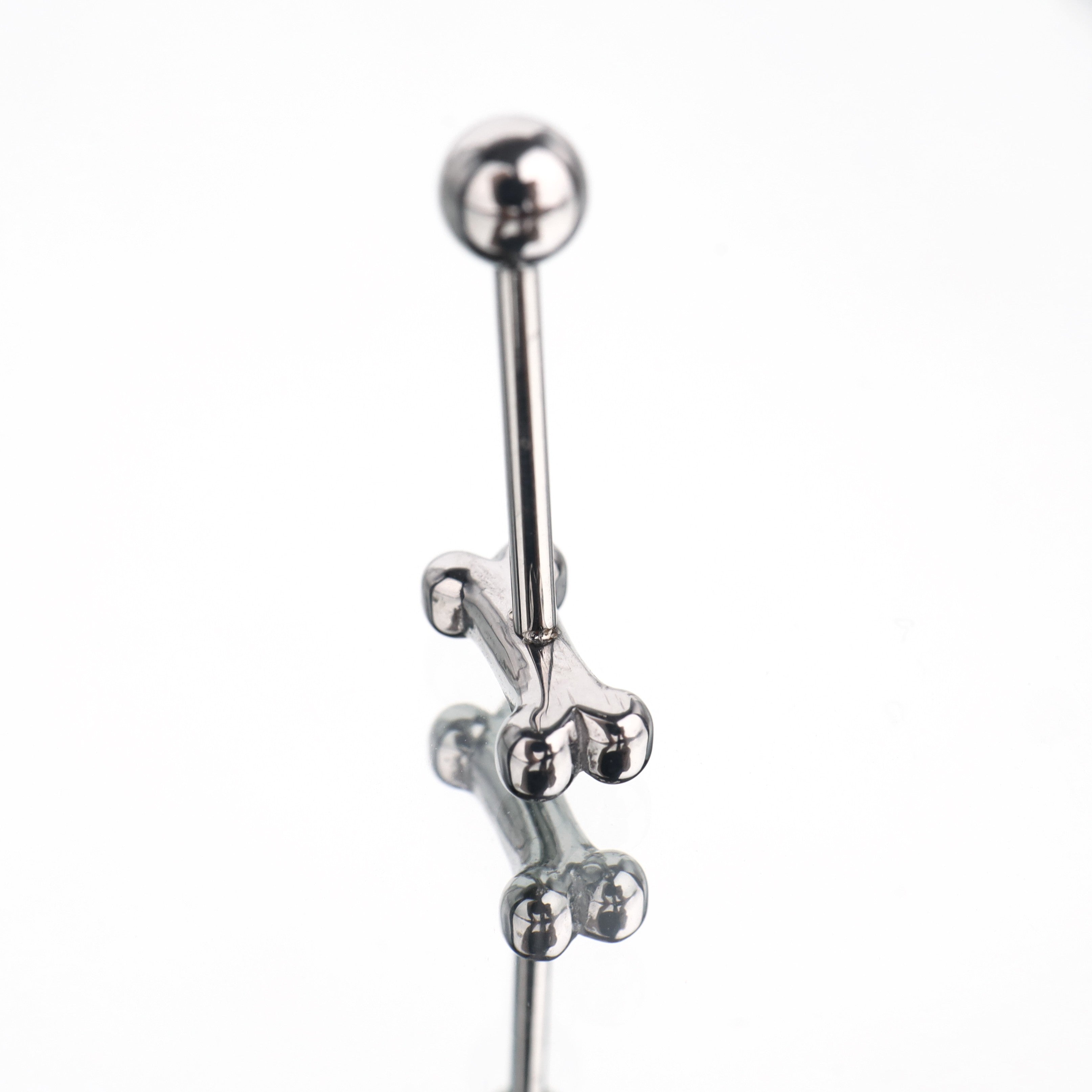 Bone Shaped stainless steel tongue stud