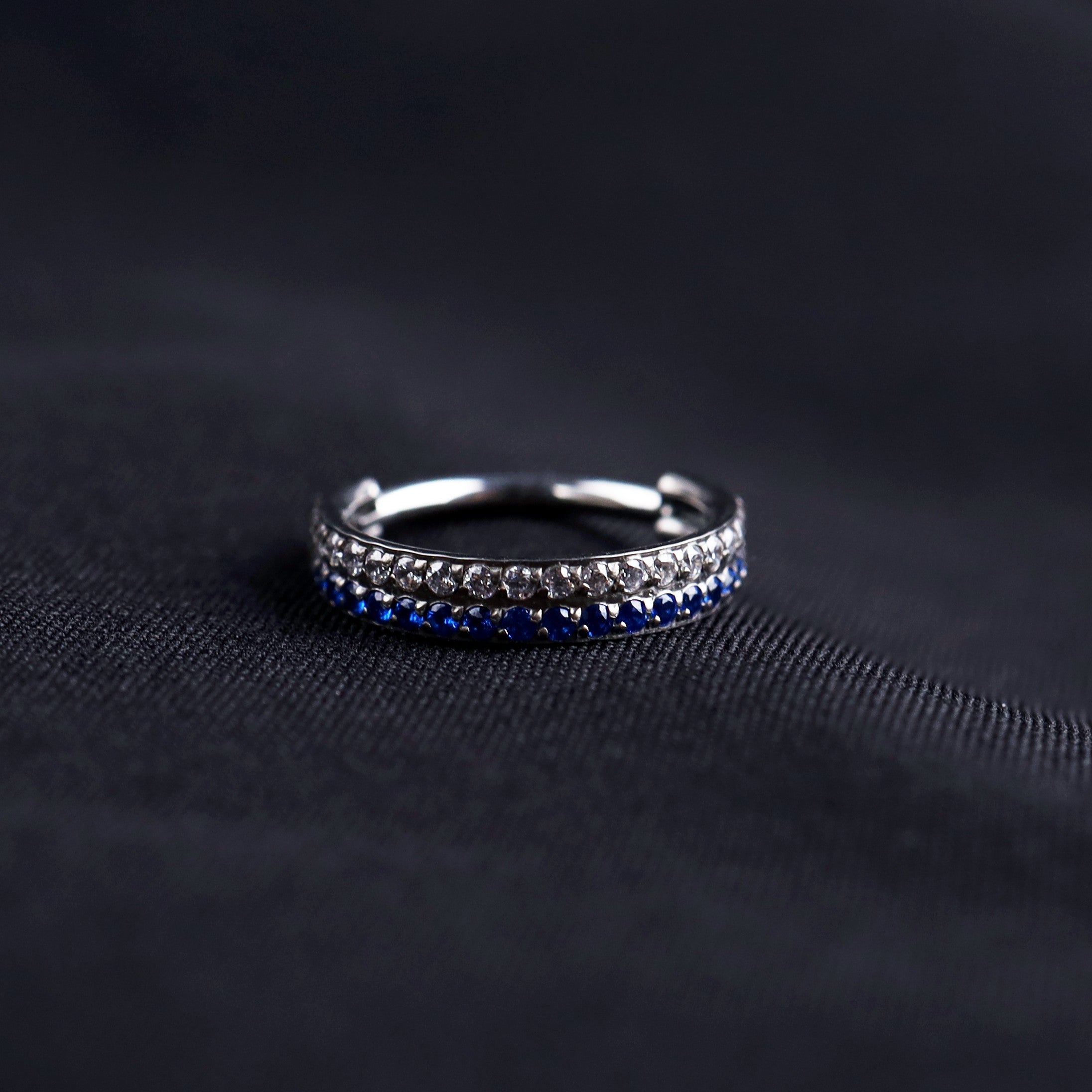 16G Double Layer CZ Titanium Segment Hoop