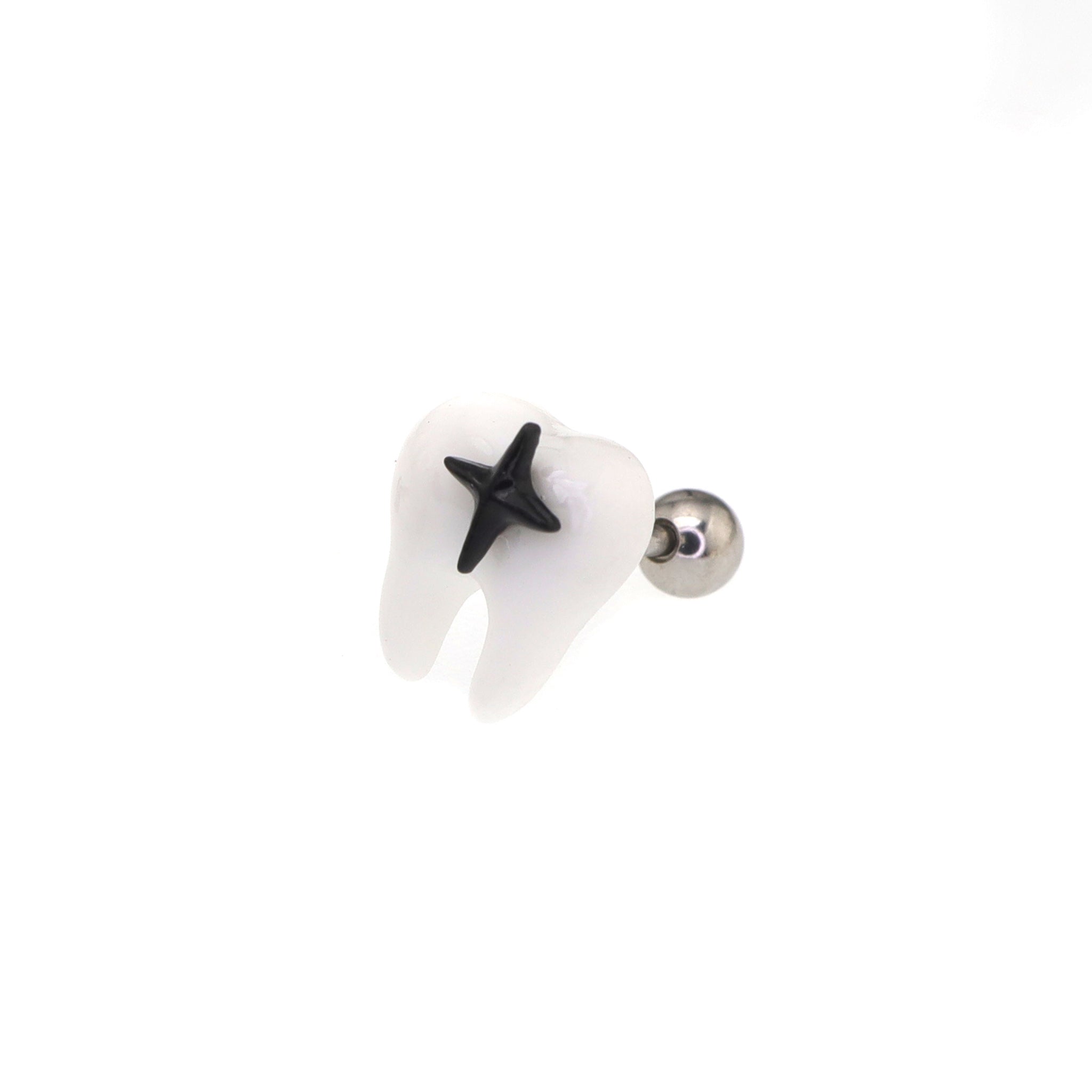 Star Tooth Resin stainless steel Ear Stud ph1