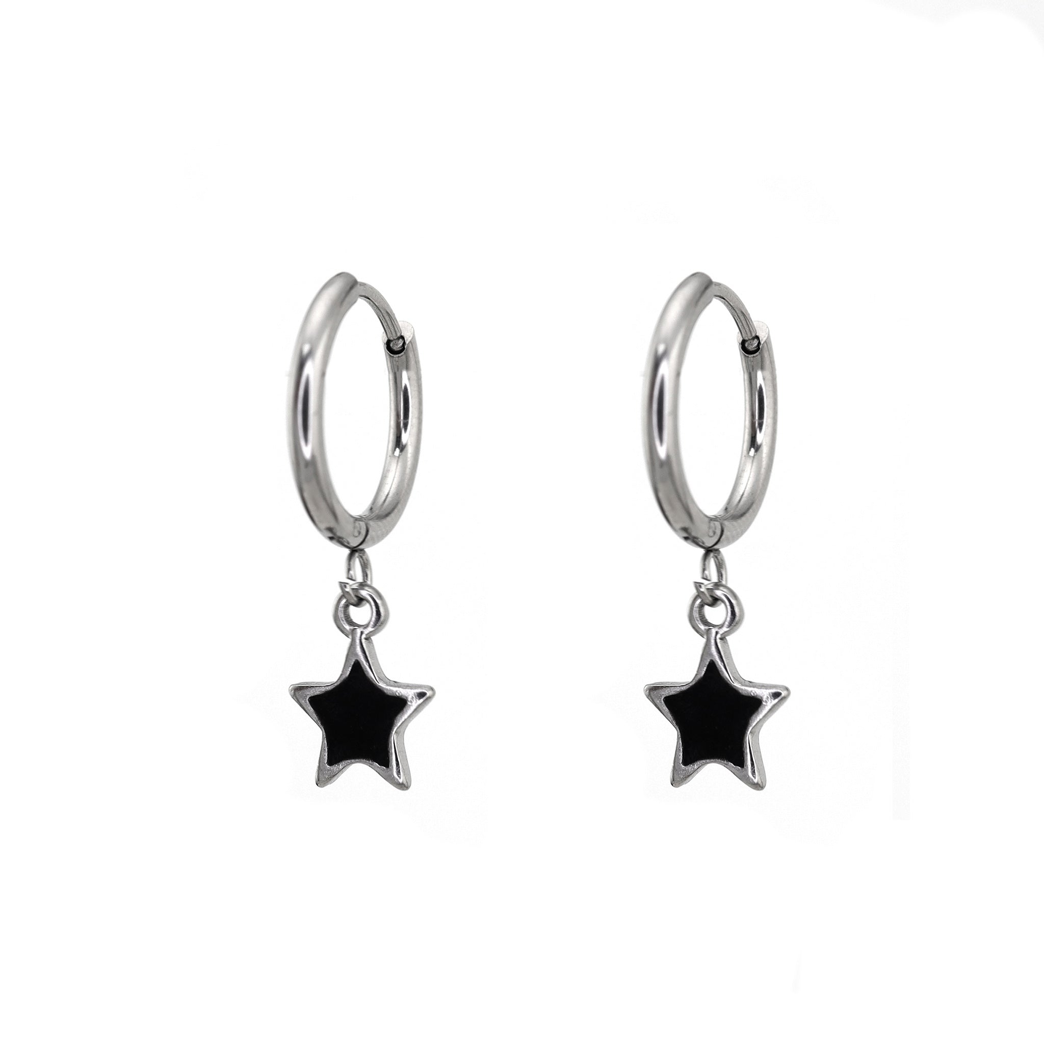 Oil Slick Star stainless steel Pendant Ear Ring ph1