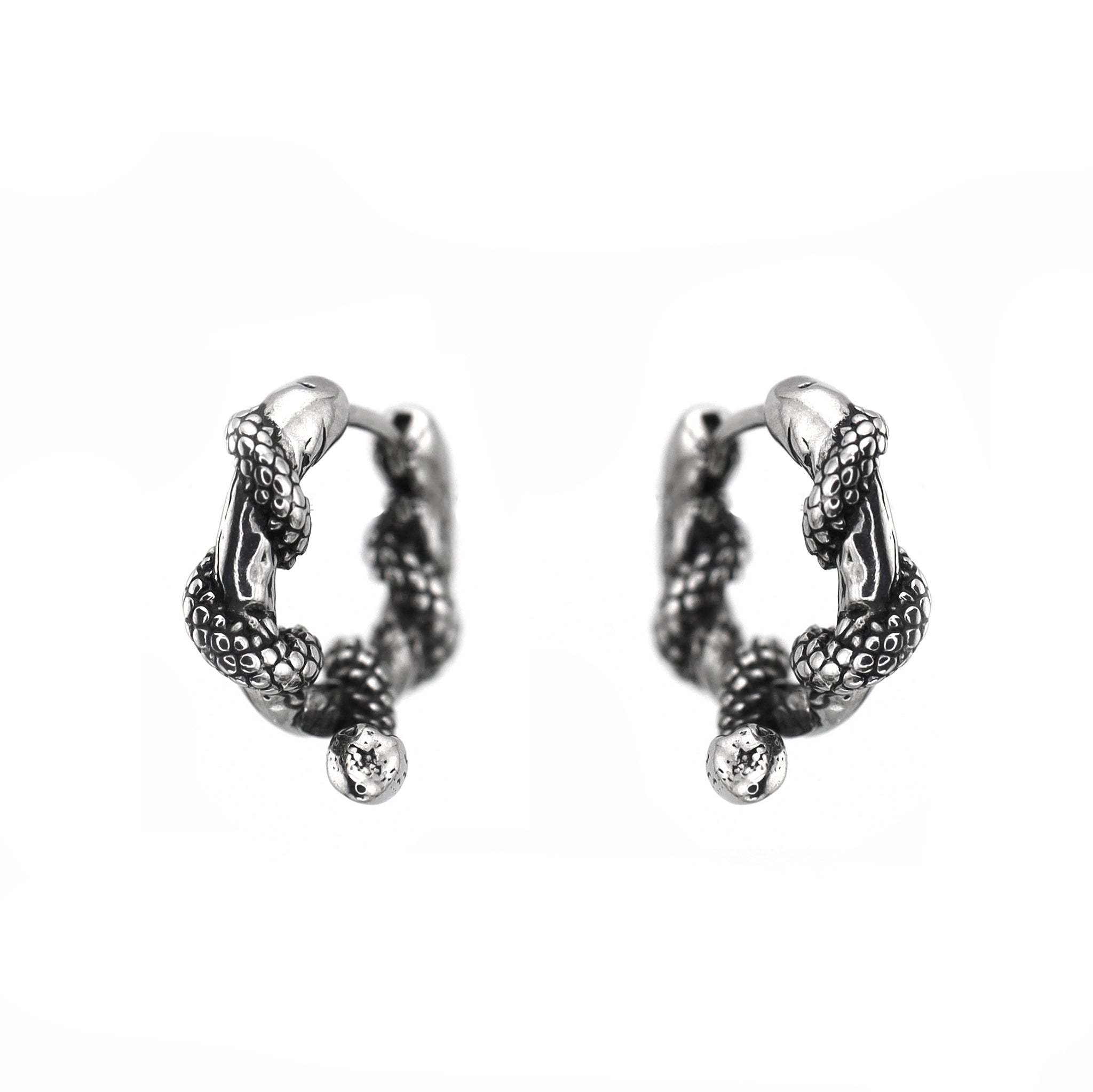 3D Vintage Twisted Serpent tainless steel Earrings ph1