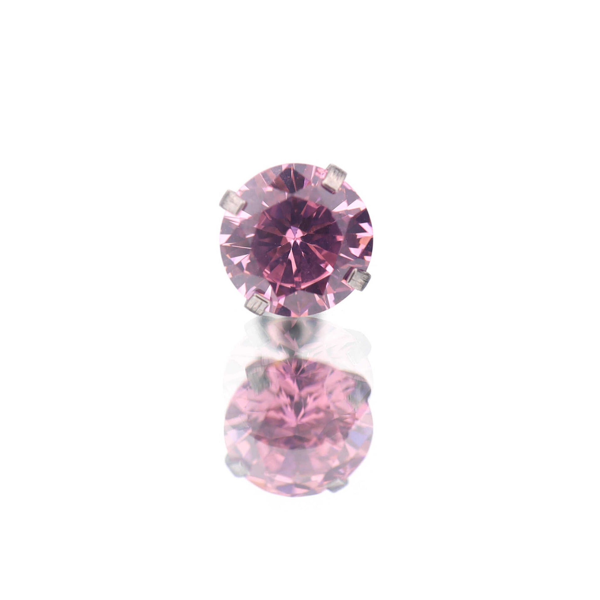 16G CZ Externally Threaded stainless steel Ear Studs ph1