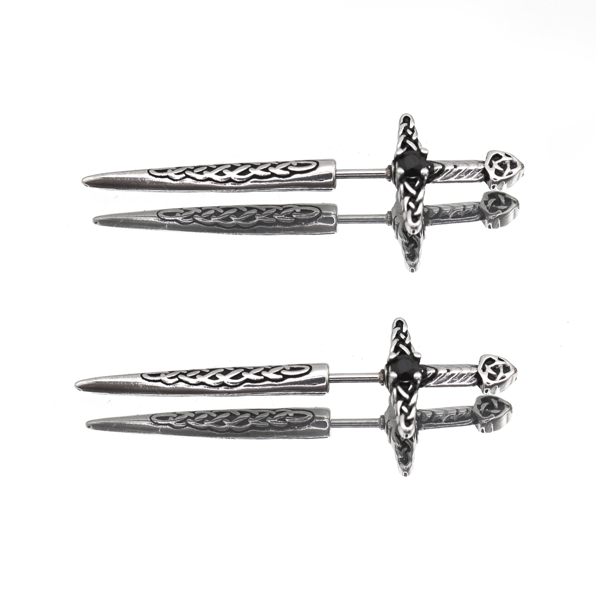 Engraved Dark Fantasy Dagger stainless steel Studs ph1