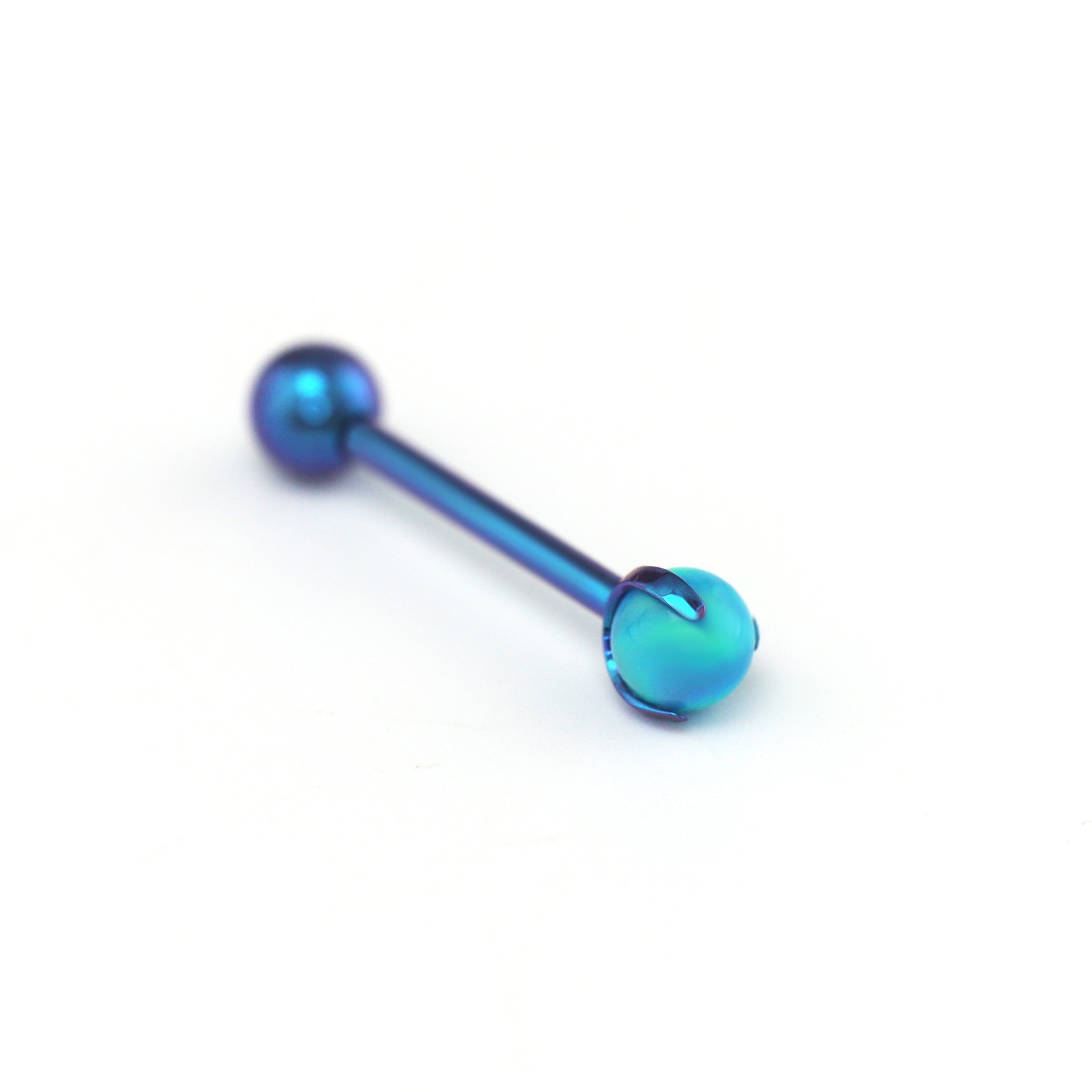 Claw Set Opal Internally Threaded Titanium barbell stud