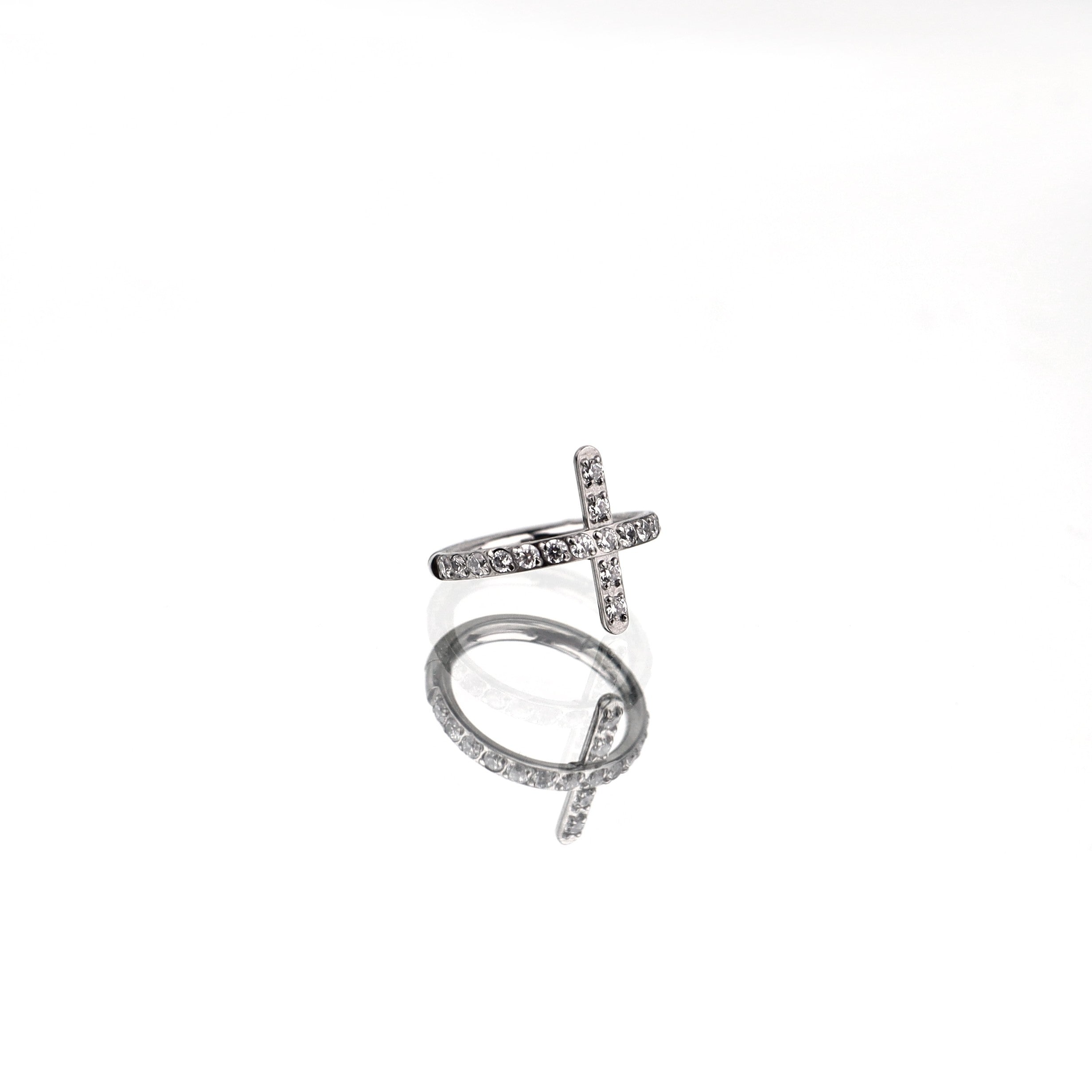 Cross CZ Titanium Segment Hoop
