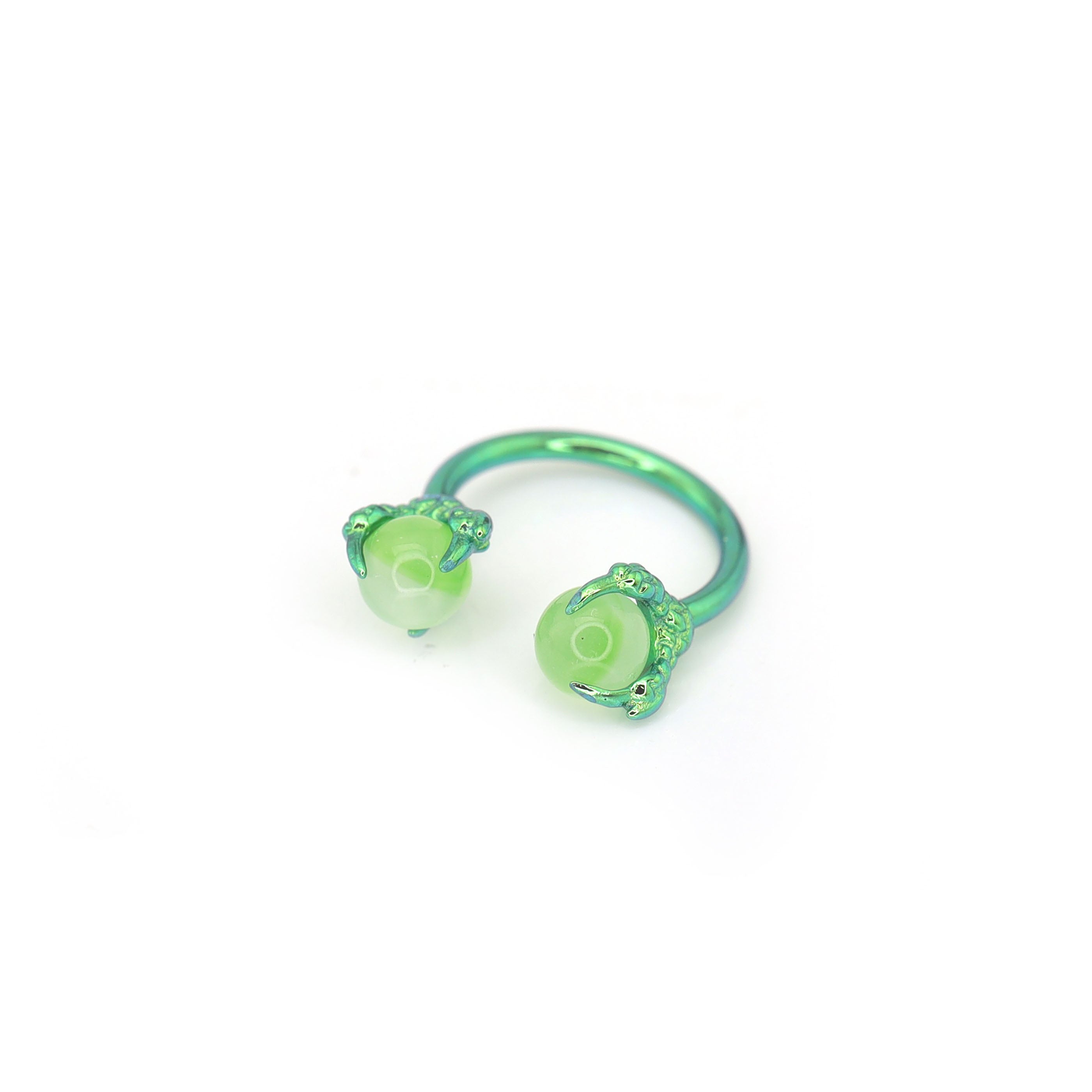 Dragon's claw CZ Titanium Horseshoe Ring