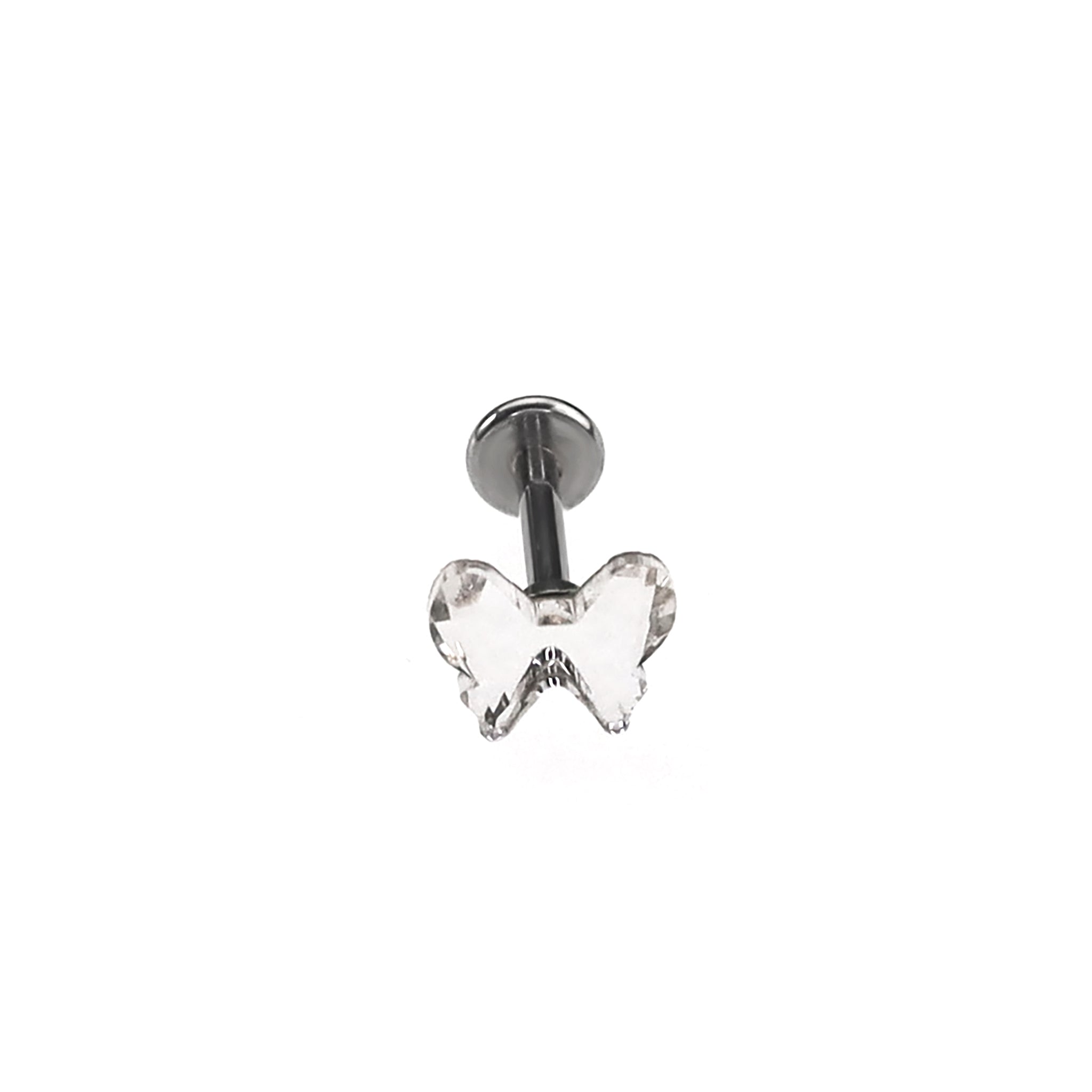 Crystal Rhinestone Bow Internally Threaded stainless steel Studs