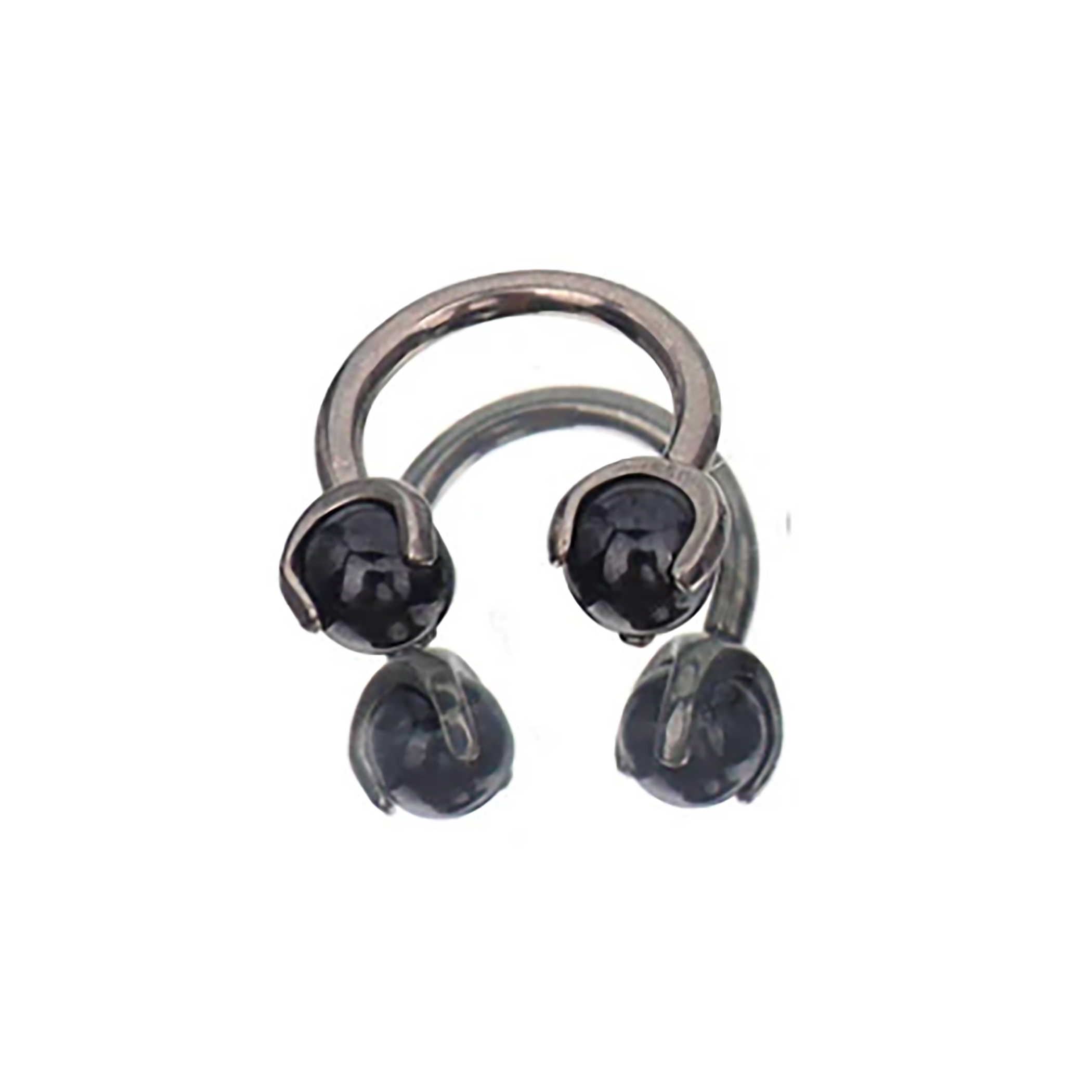 16G CZ ball Titanium Horseshoe Ring