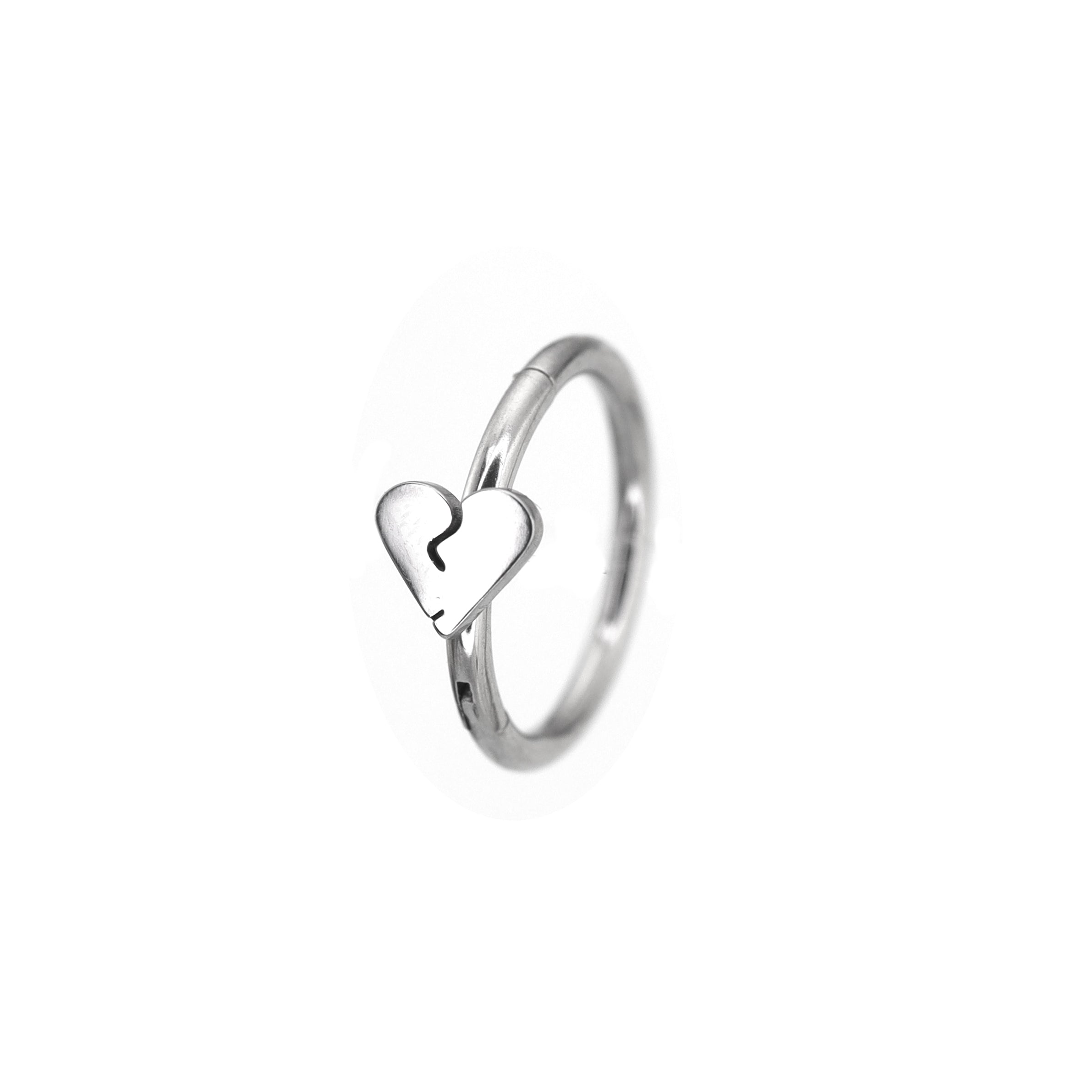 Broken Heart stainless steel Segment Hoop