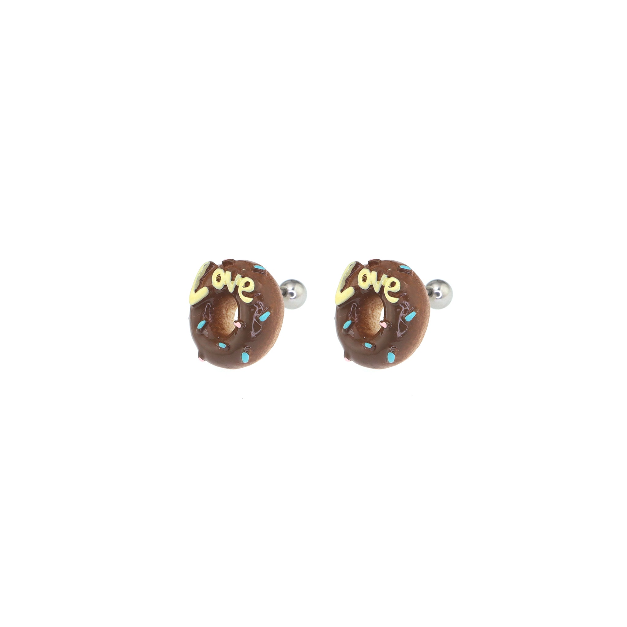 Resin Donut stainless steel Ear Studs