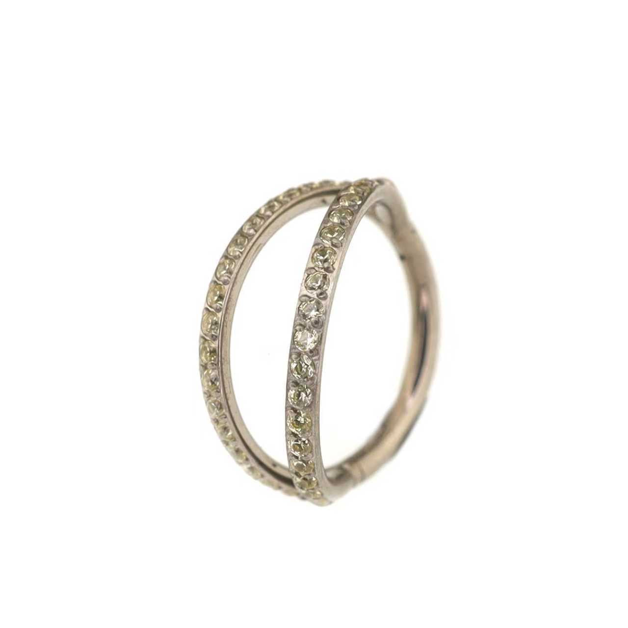 Double Row CZ Titanium Clicker Ring