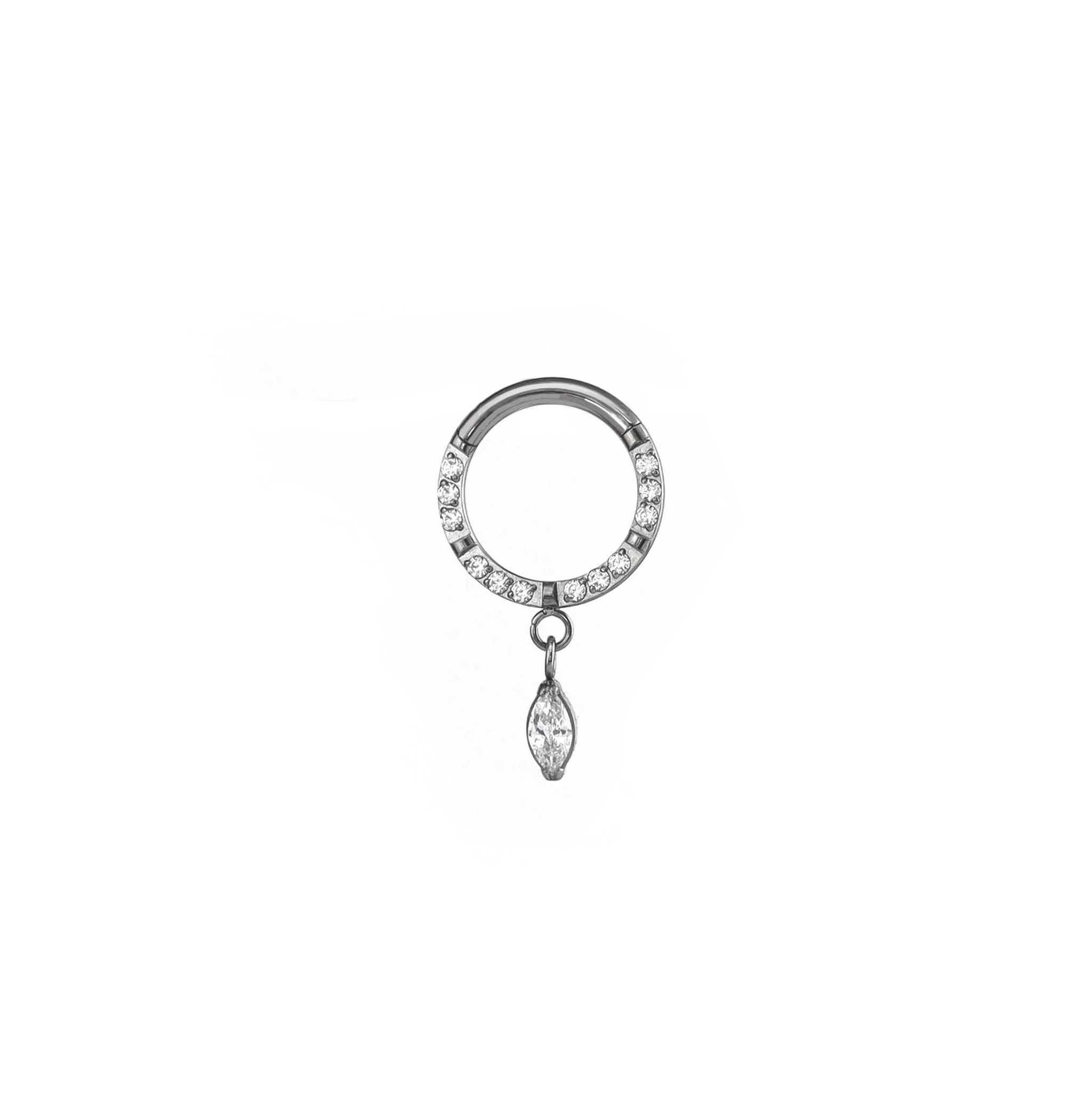 16G CZ Pendant Titanium Septum Ring