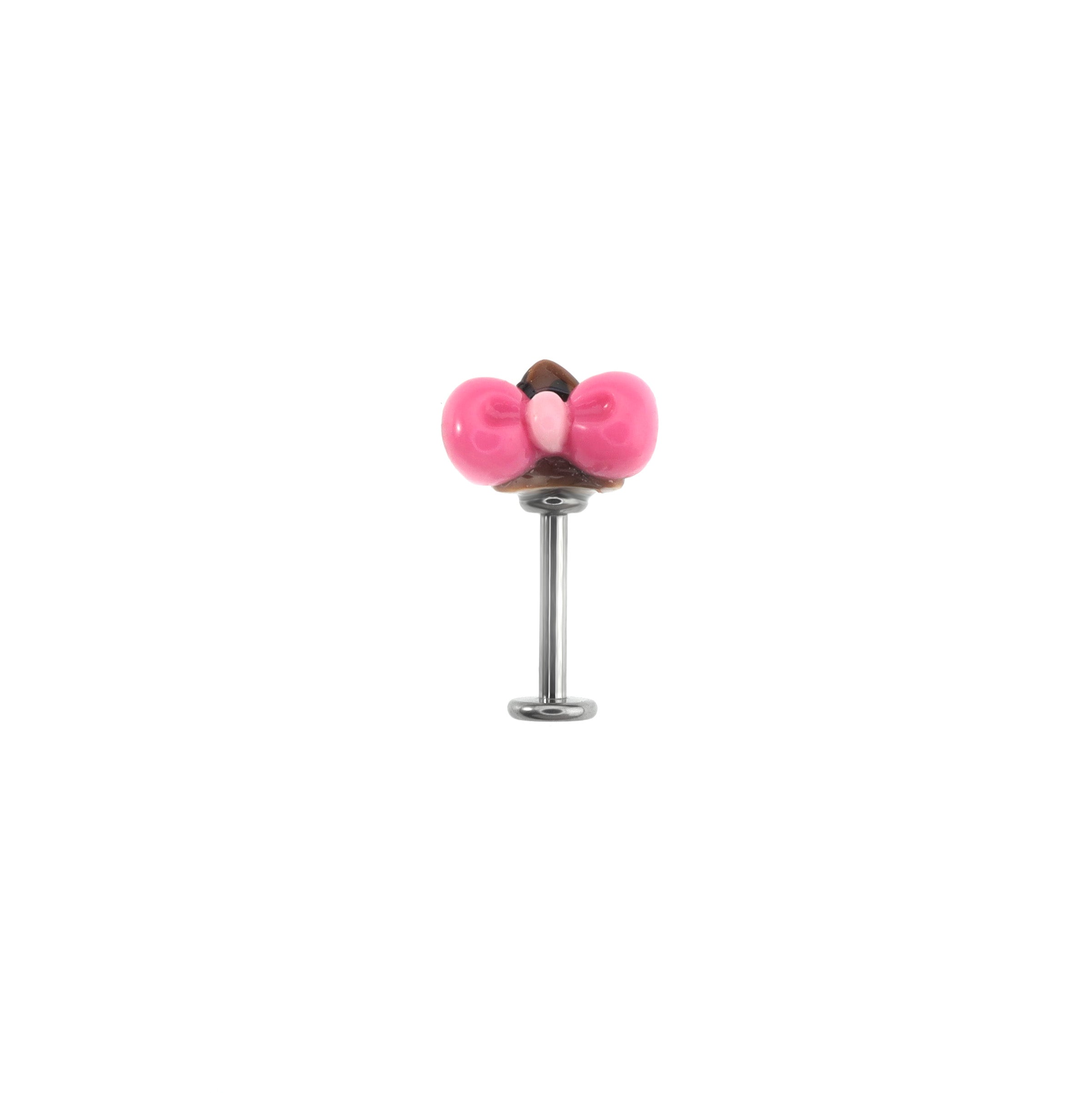 Bow Leopard Print Titanium Helix Studs