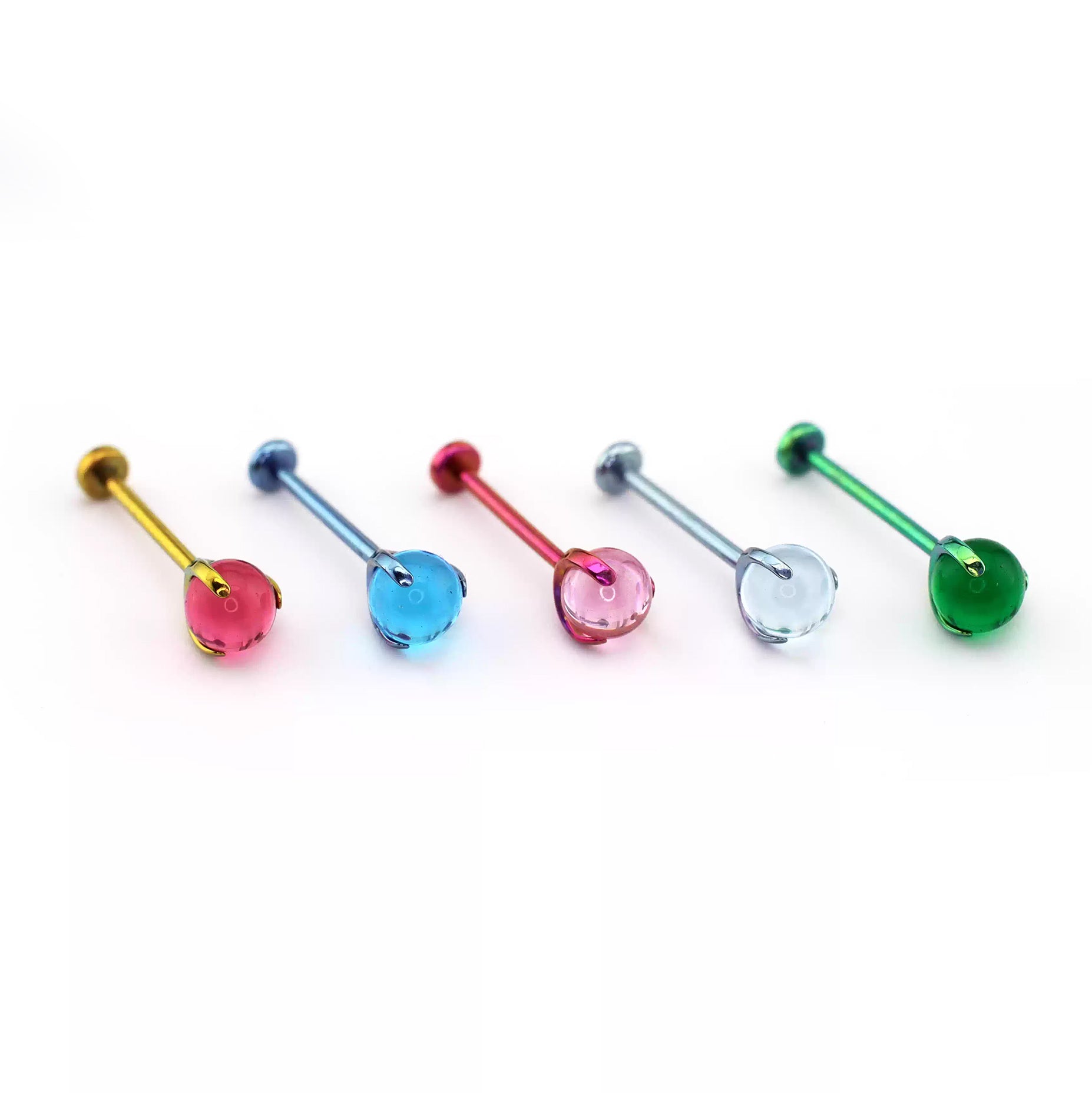 Prong-Set CZ Ball Threadless Titanium Nose Stud ph2 未完成