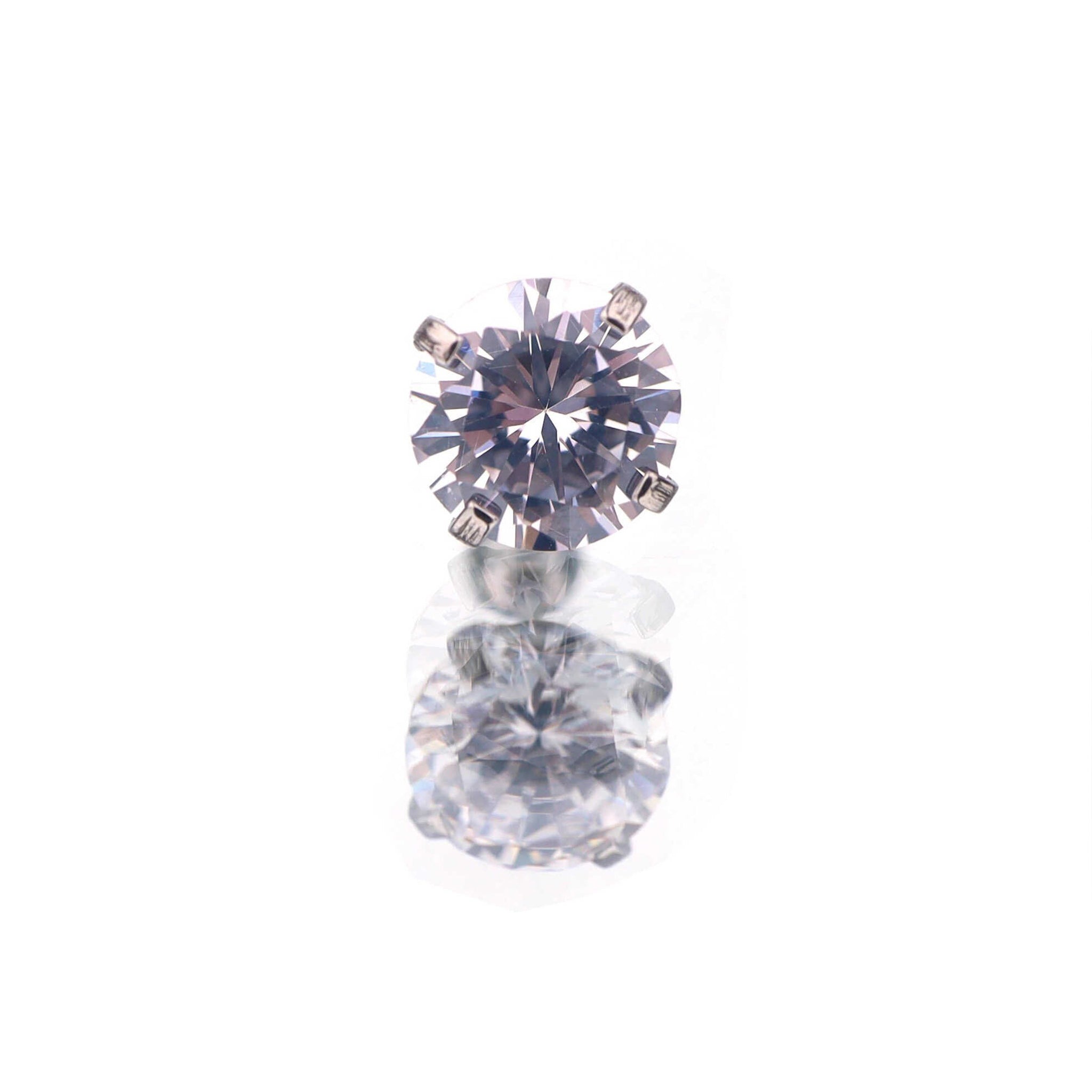 16G CZ Externally Threaded stainless steel Ear Studs ph1
