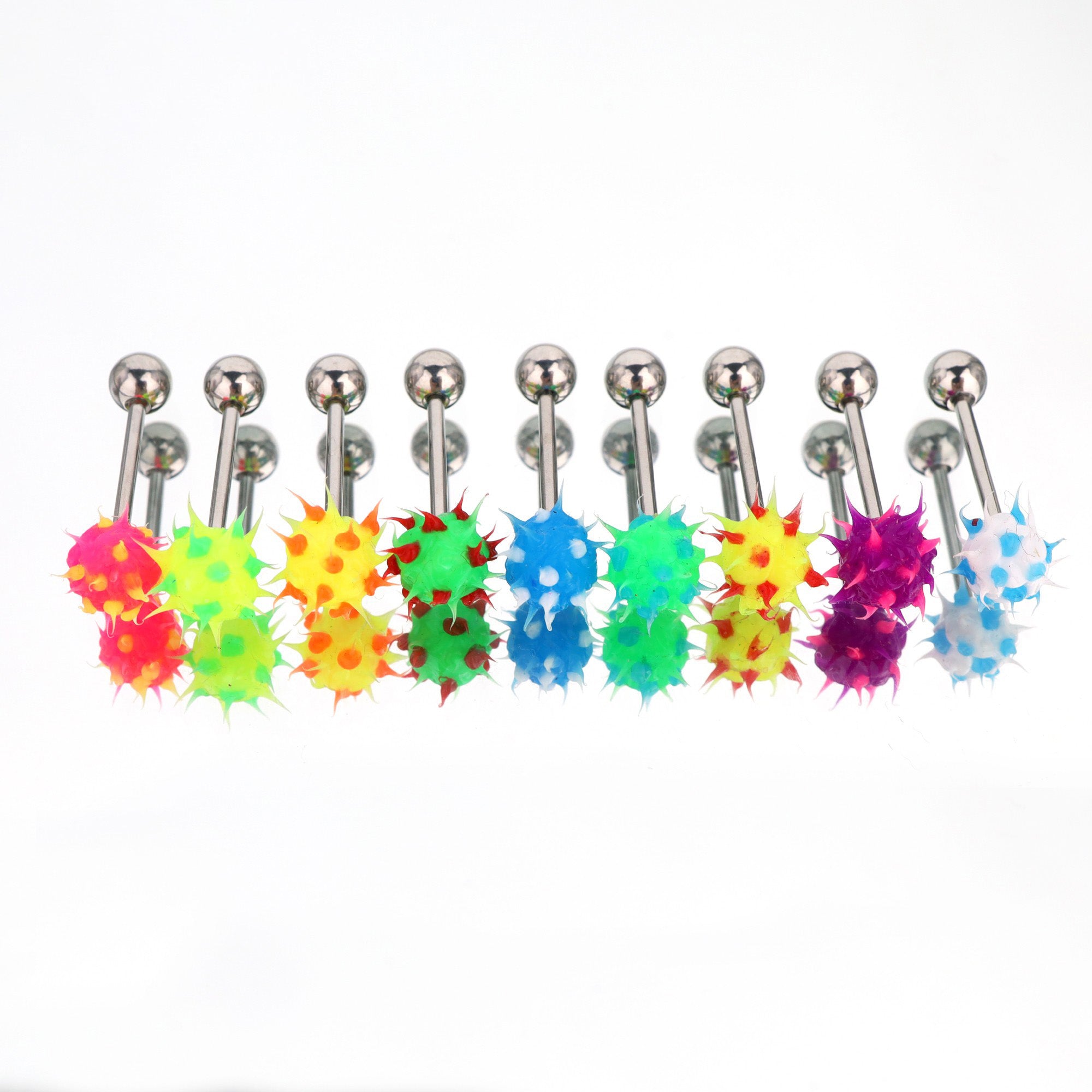 Spiked ball Silicone tongue stud