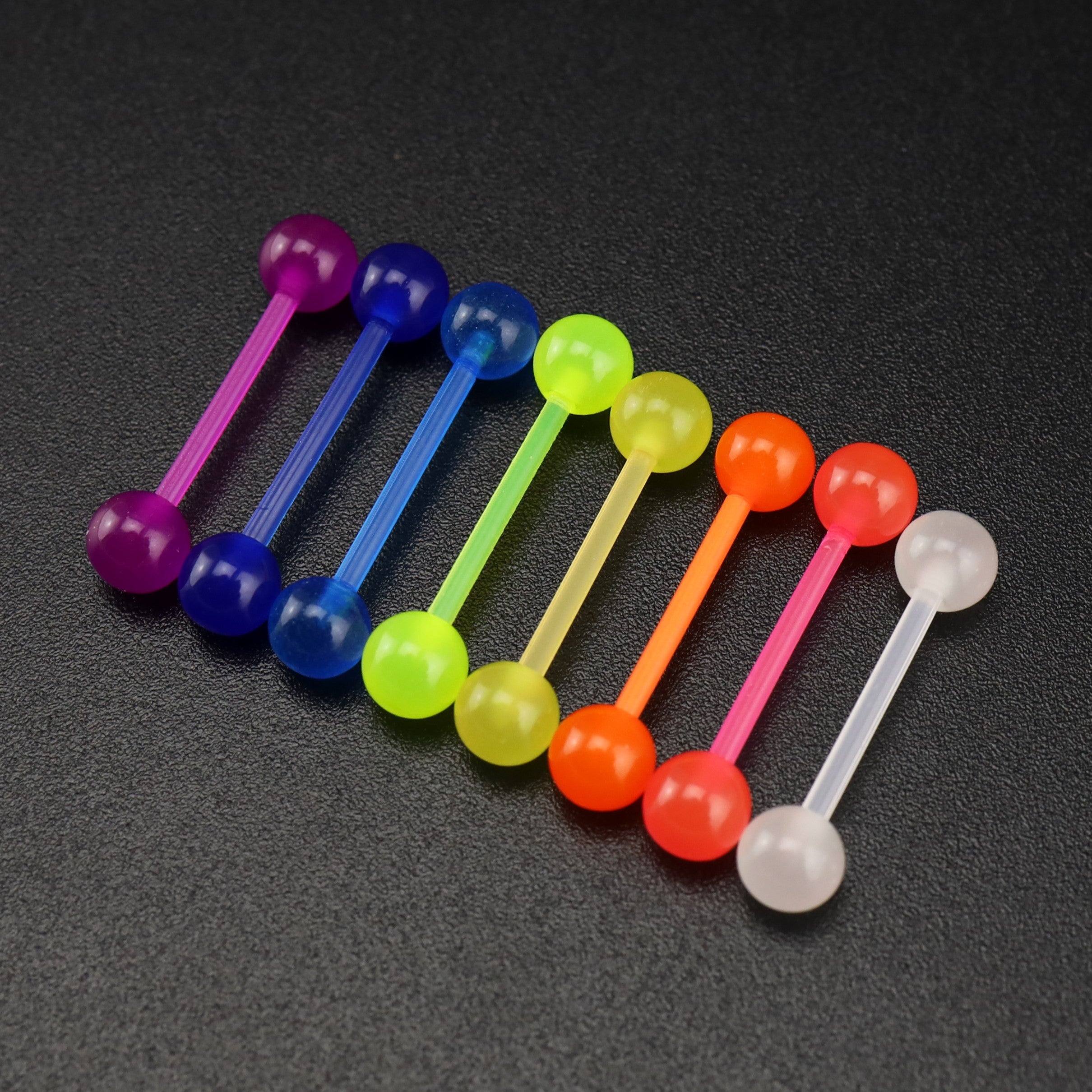 8PCS Glow in the Dark Acrylic barbell studs Set
