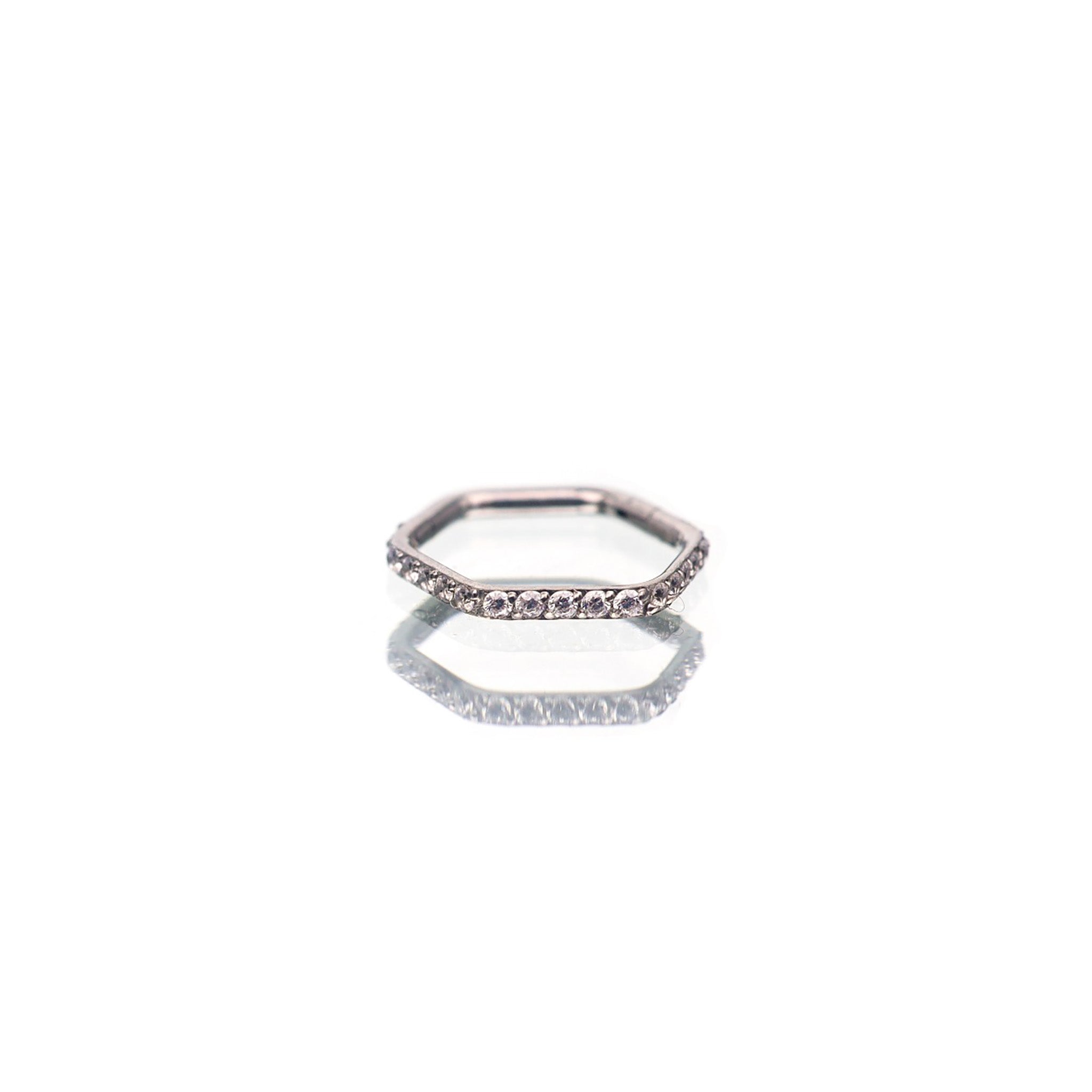 Hexagon CZ Stainless Steel CZ Ring ph2 未完成