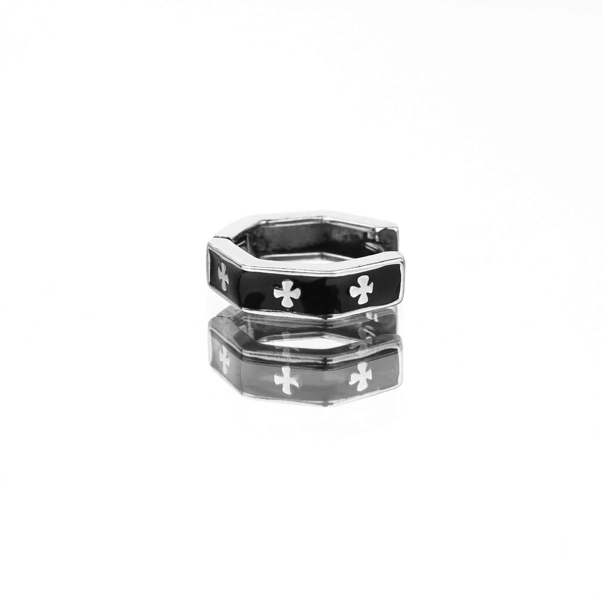 オイルスリッククロスステンレススチールイヤリング