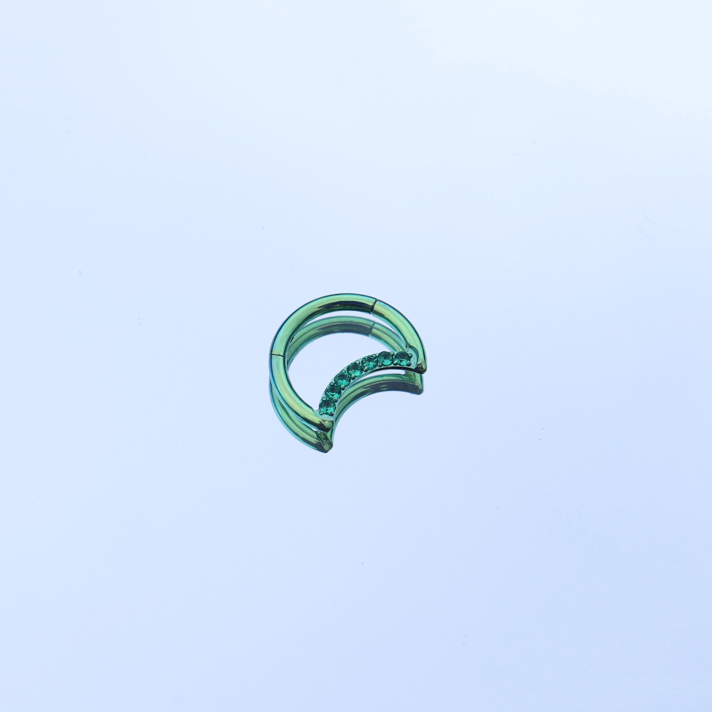 16G Moon CZ Titanium Segment Hoop