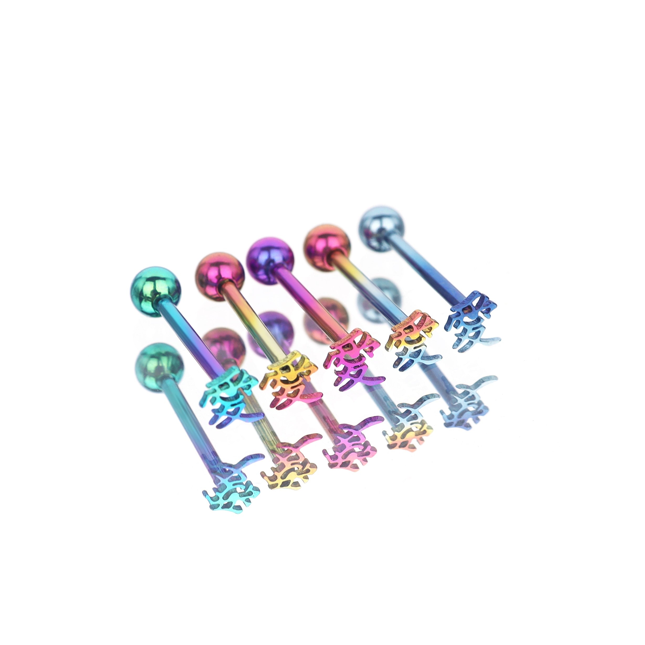 Chinese Character “爱” Titanium tongue stud
