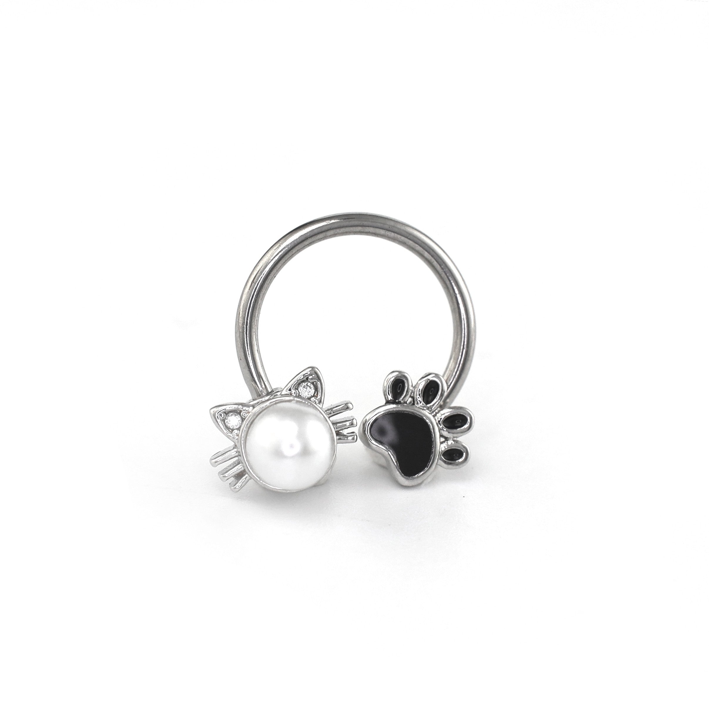 16G Cat Paw Horseshoe ring