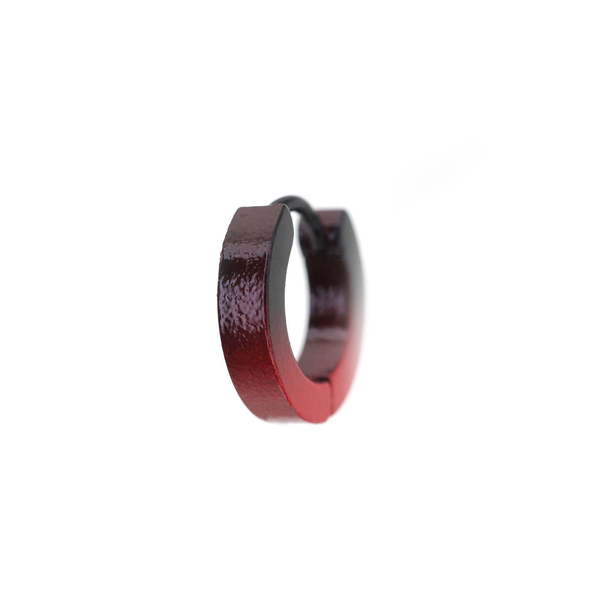 Black to Red Gradient Contrast tainless steel Earrings oh1