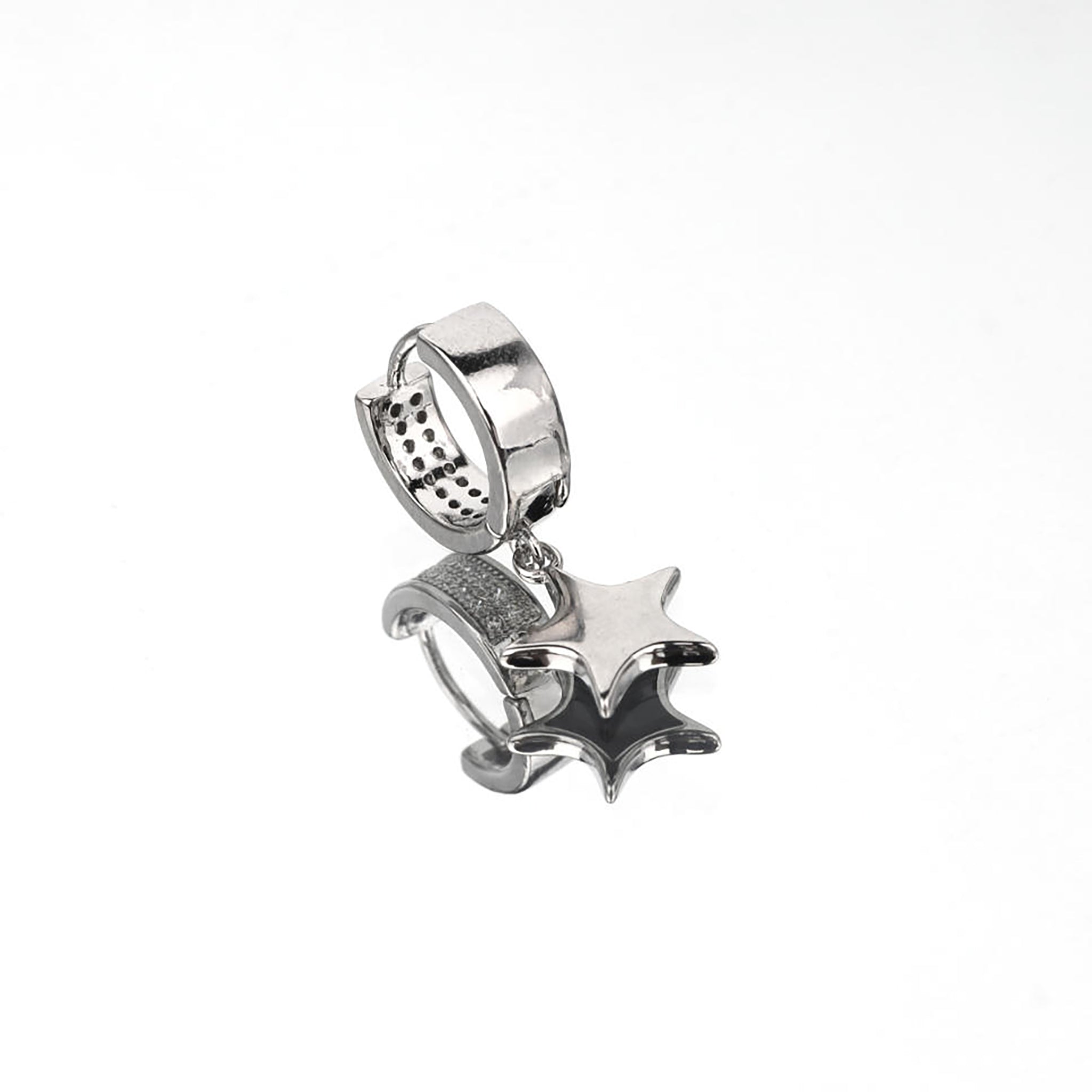 CZペンダント五芒星ステンレススチールイヤリング