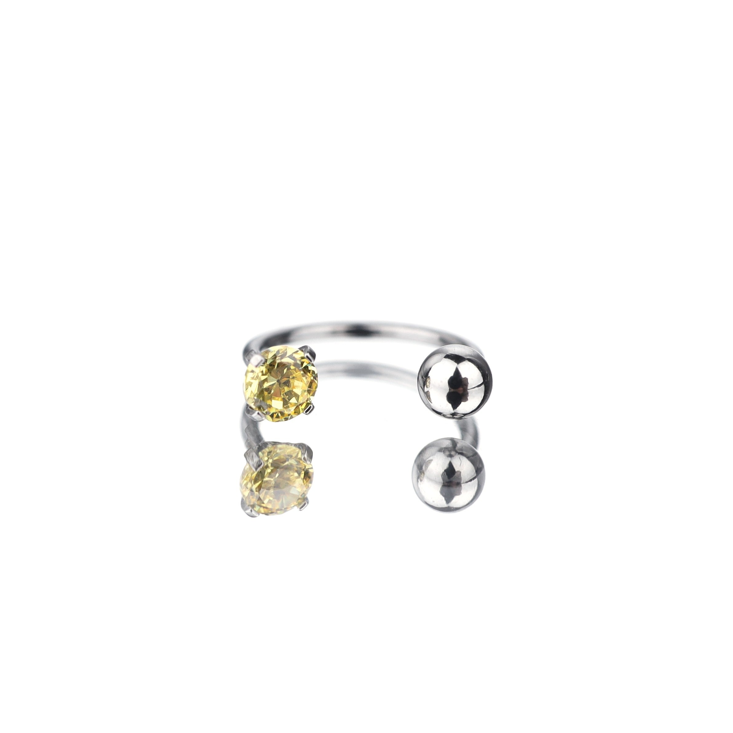 20G Thin Gauge CZ Horseshoe Ring