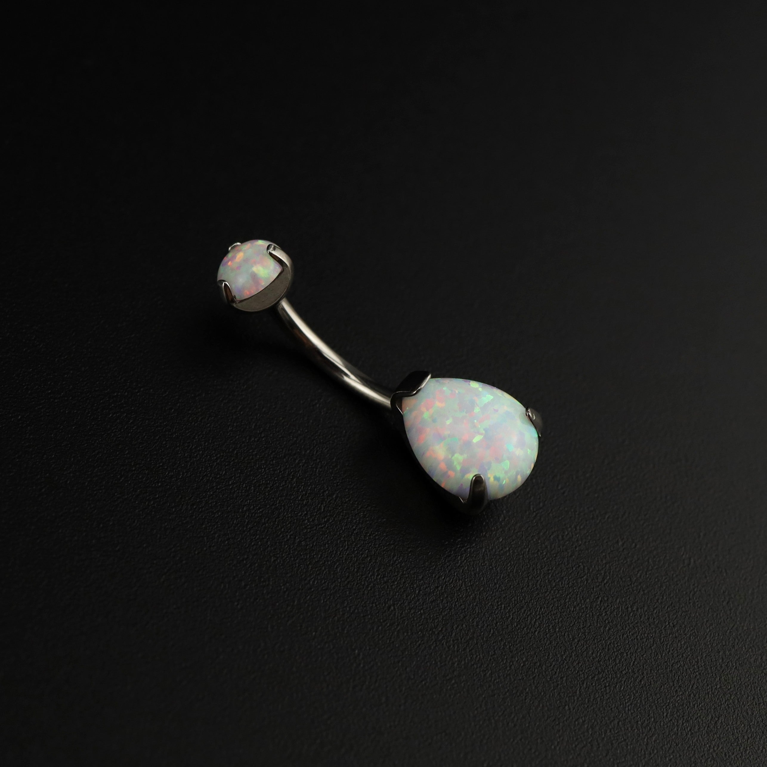 Teardrop Opal Titanium Belly Ring
